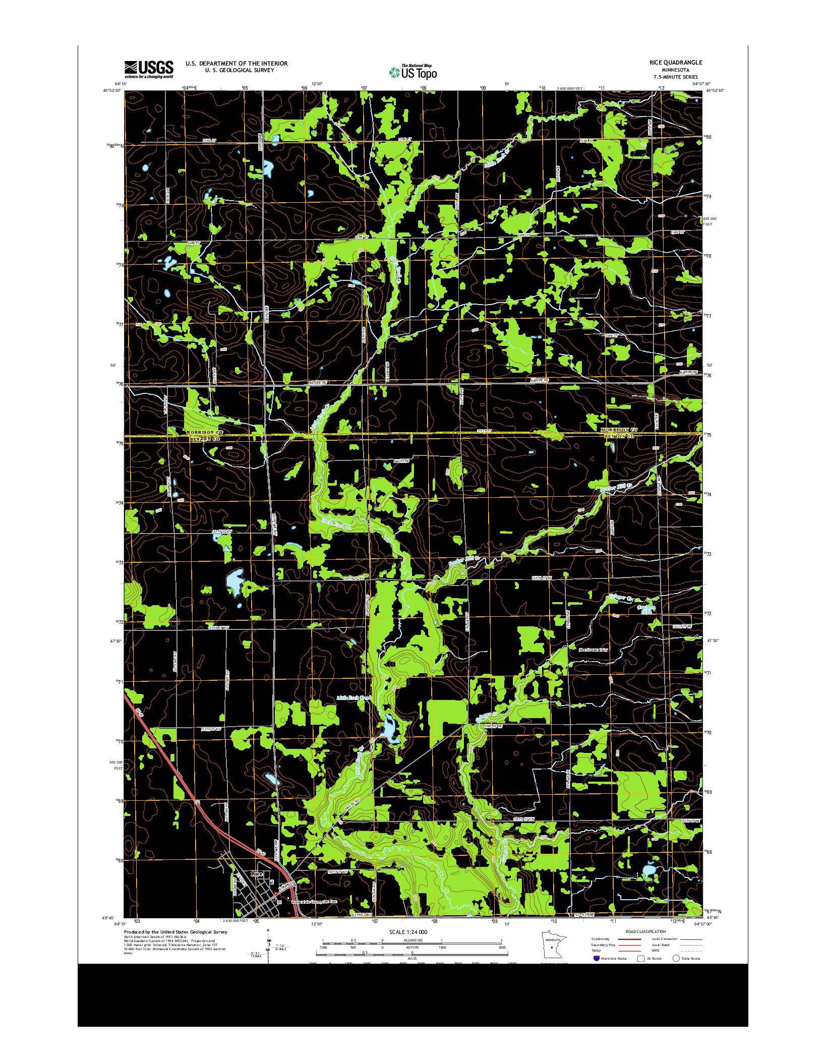 USGS US TOPO 7.5-MINUTE MAP FOR RICE, MN 2013