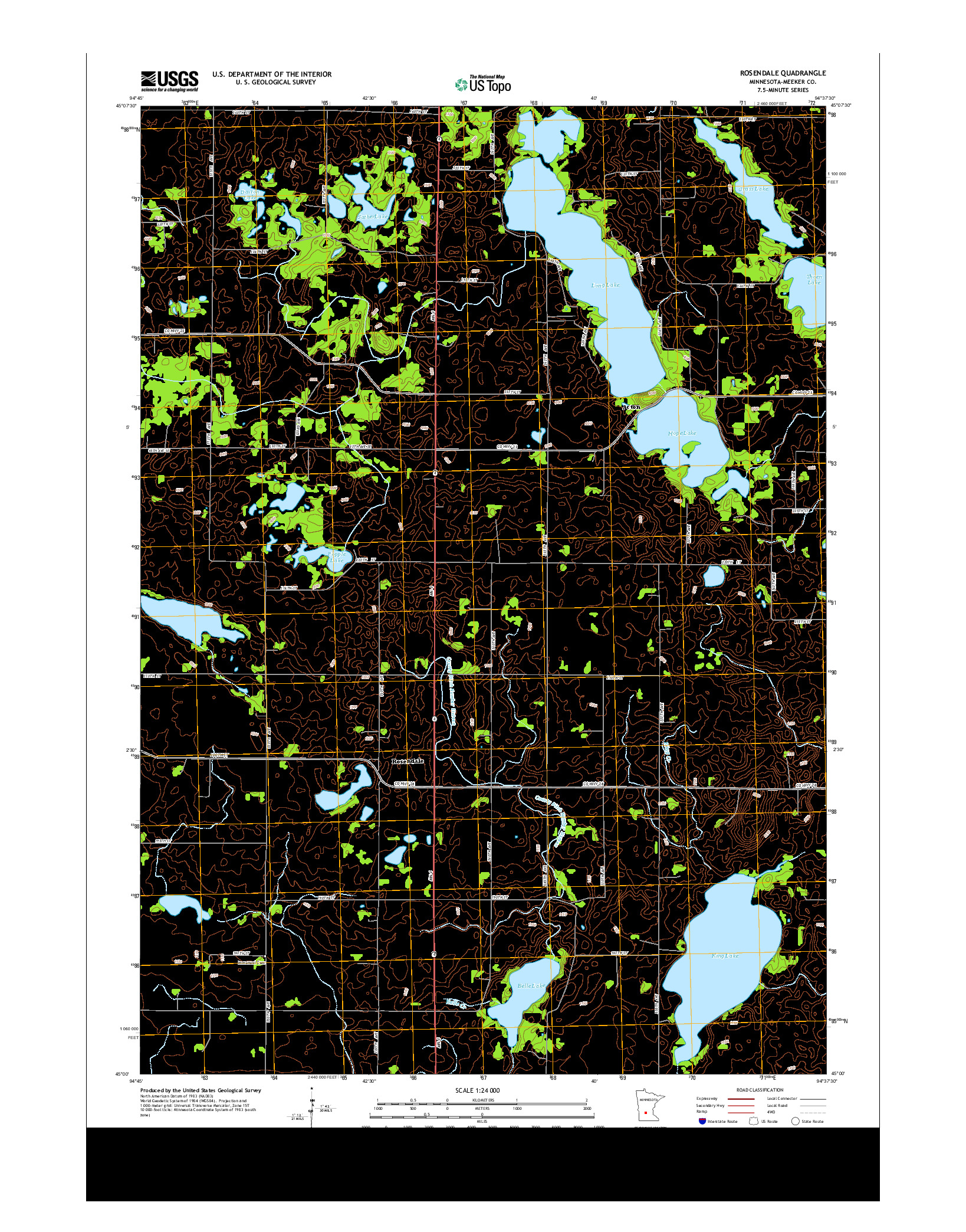 USGS US TOPO 7.5-MINUTE MAP FOR ROSENDALE, MN 2013