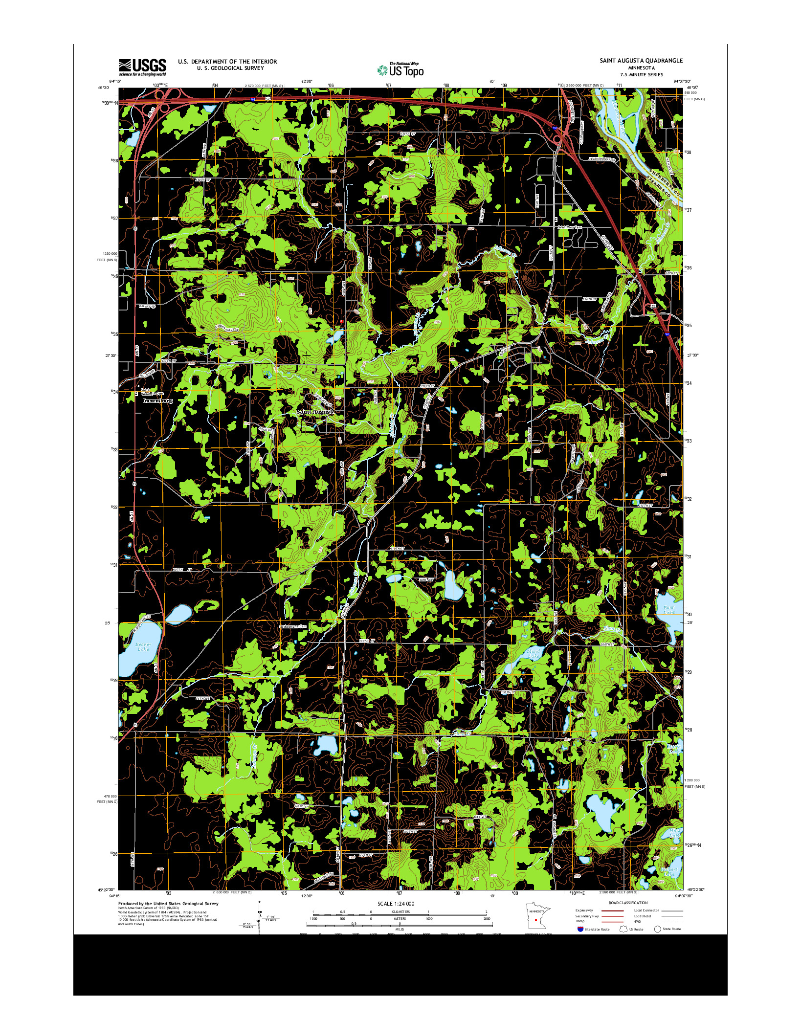 USGS US TOPO 7.5-MINUTE MAP FOR SAINT AUGUSTA, MN 2013