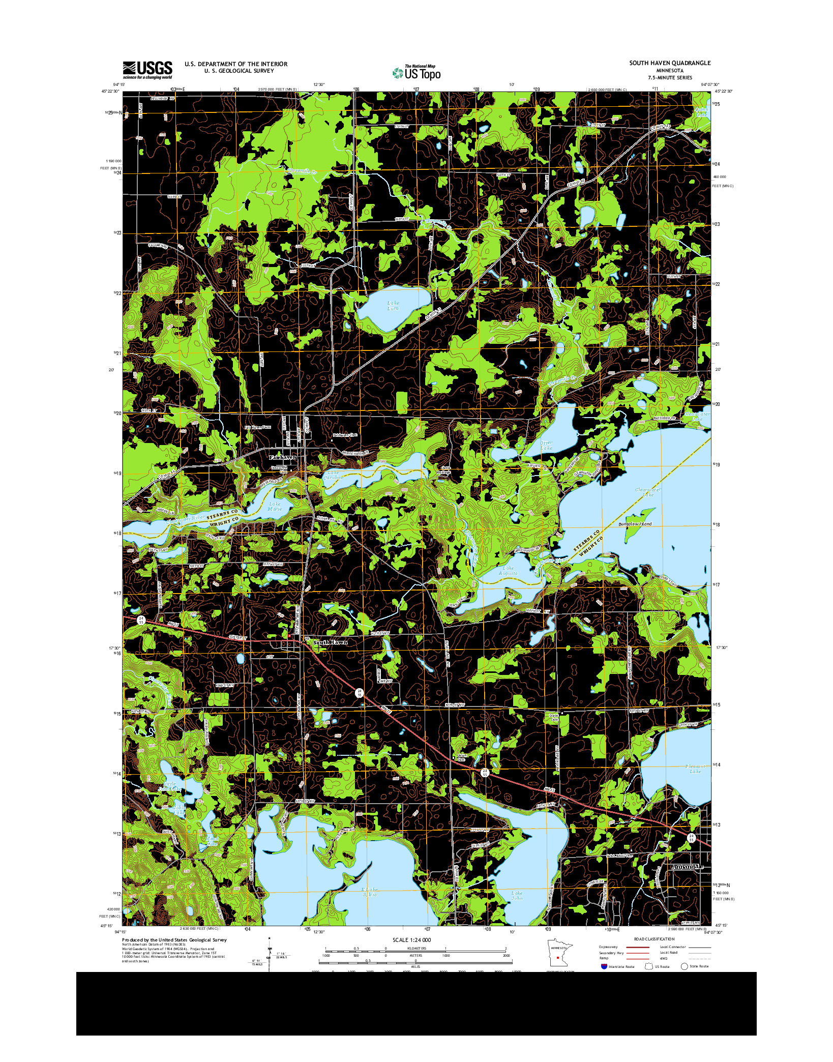 USGS US TOPO 7.5-MINUTE MAP FOR SOUTH HAVEN, MN 2013