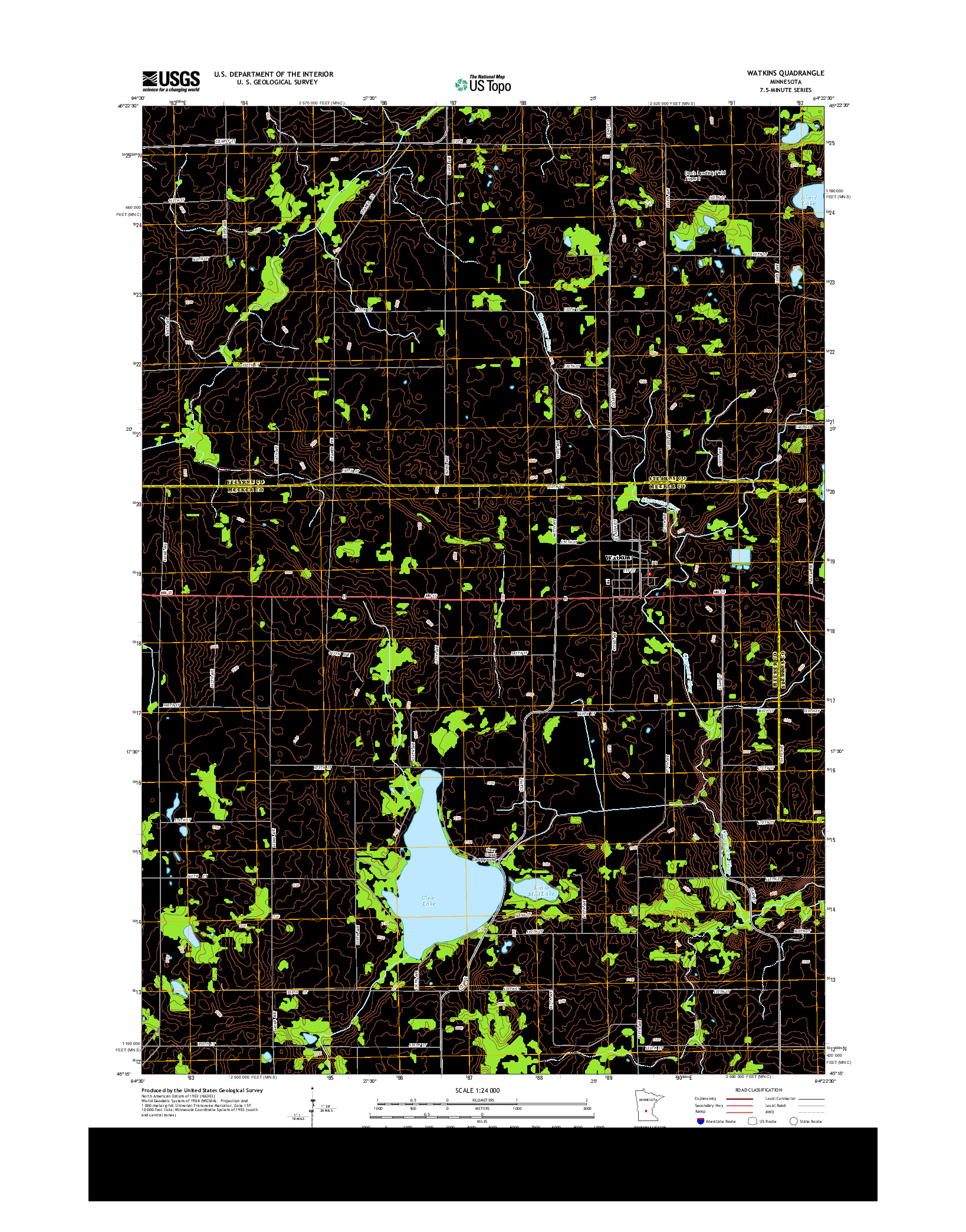 USGS US TOPO 7.5-MINUTE MAP FOR WATKINS, MN 2013
