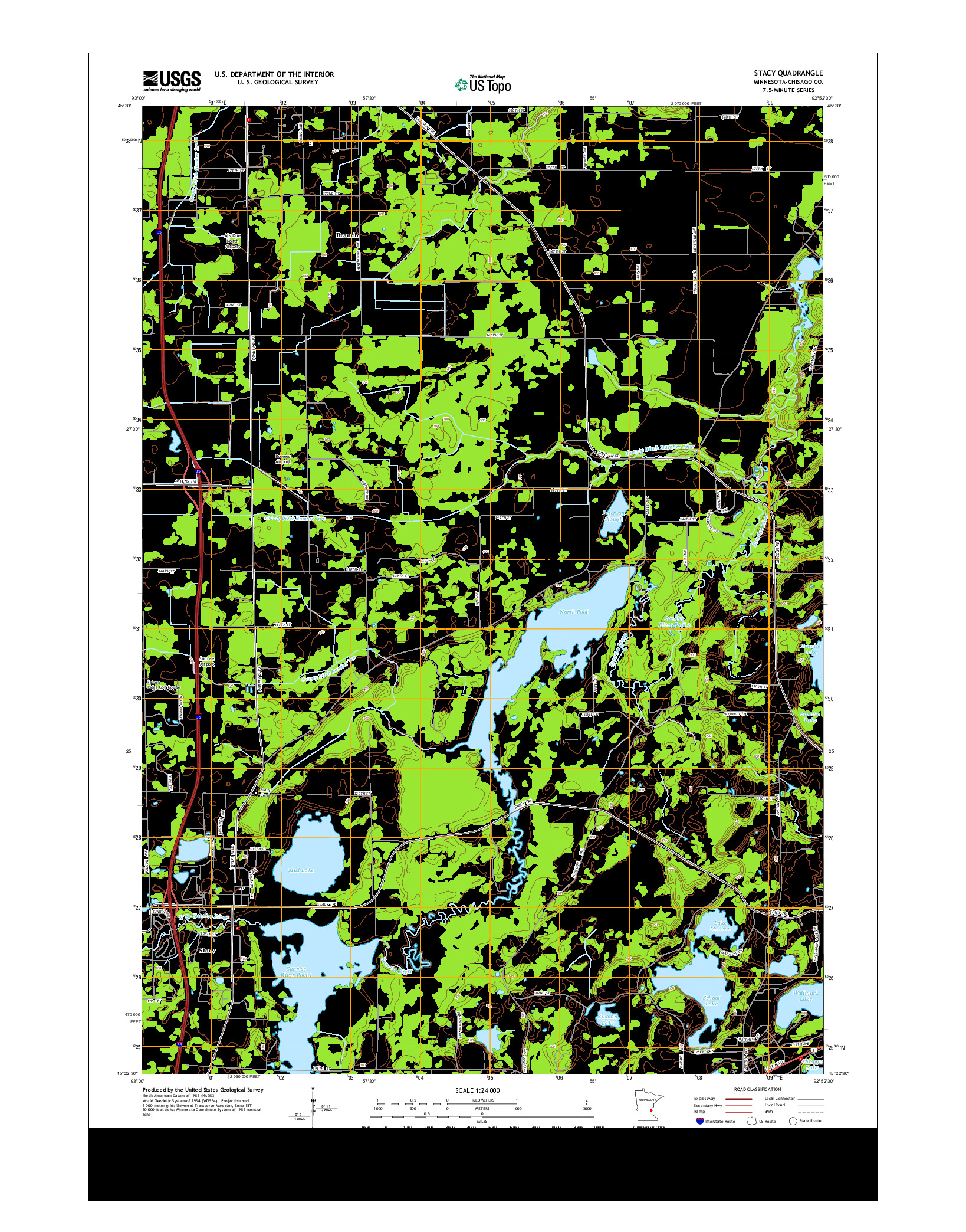 USGS US TOPO 7.5-MINUTE MAP FOR STACY, MN 2013