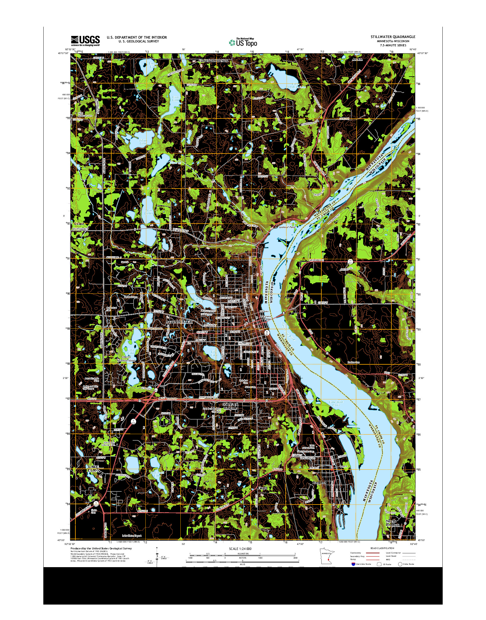USGS US TOPO 7.5-MINUTE MAP FOR STILLWATER, MN-WI 2013