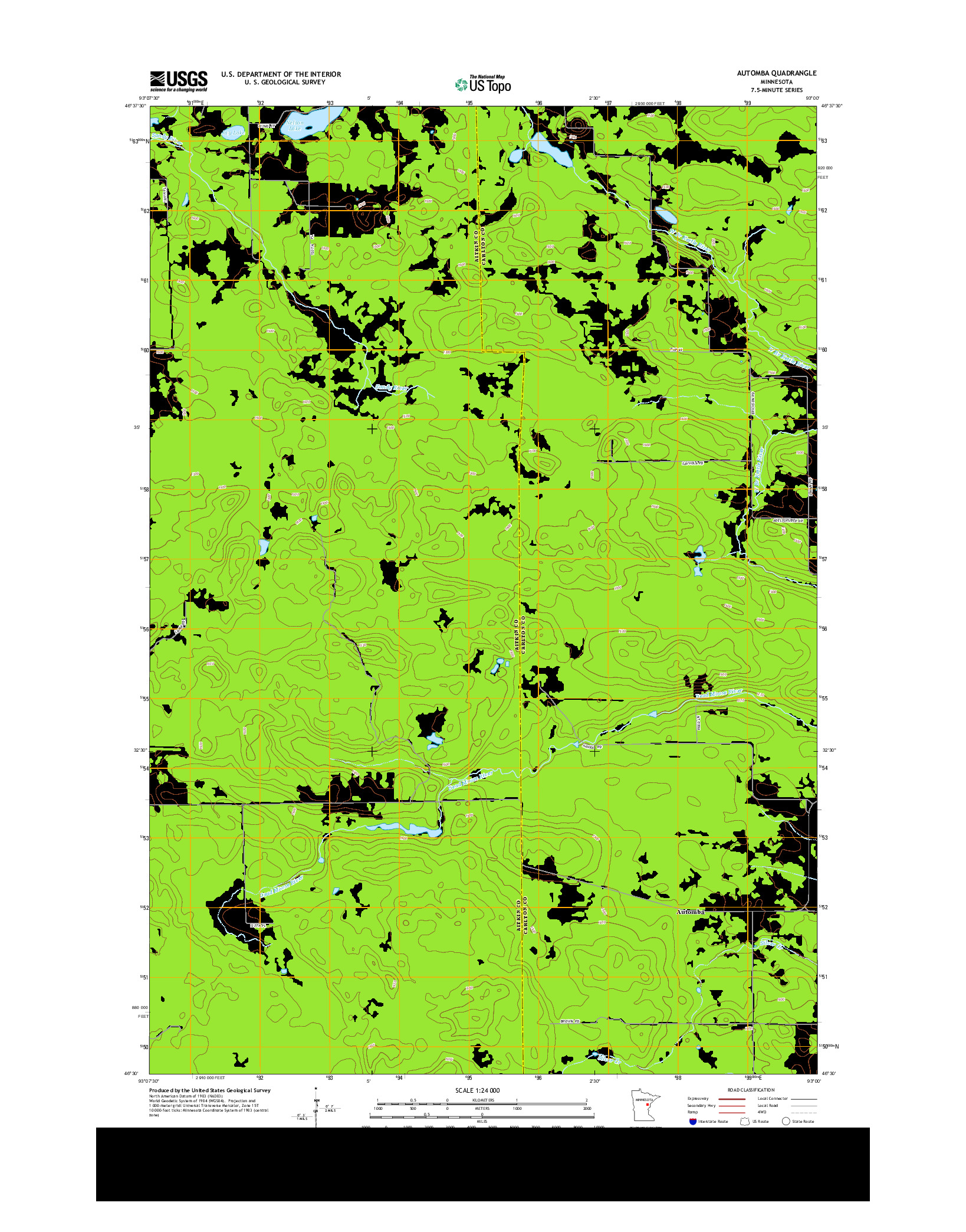 USGS US TOPO 7.5-MINUTE MAP FOR AUTOMBA, MN 2013