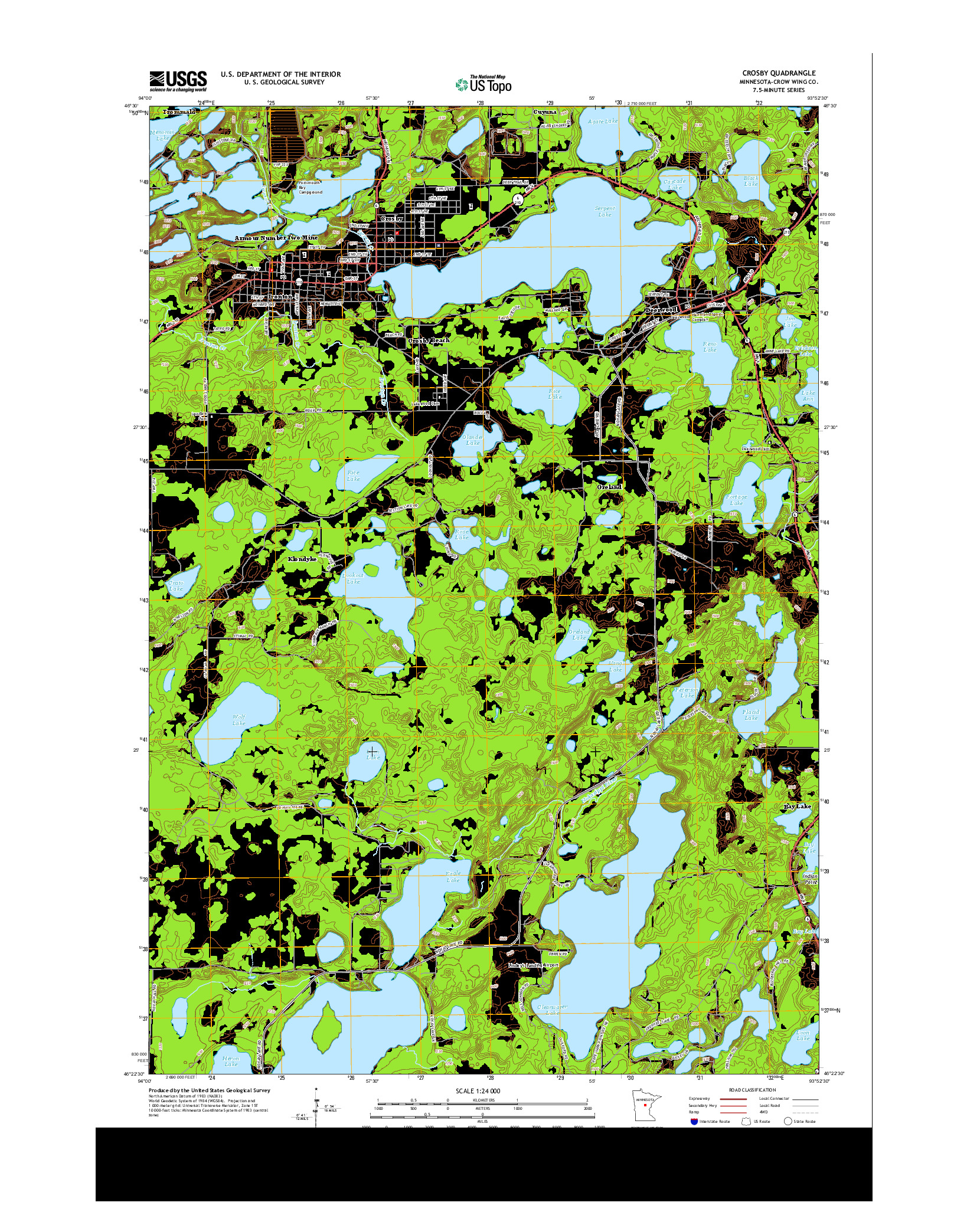 USGS US TOPO 7.5-MINUTE MAP FOR CROSBY, MN 2013