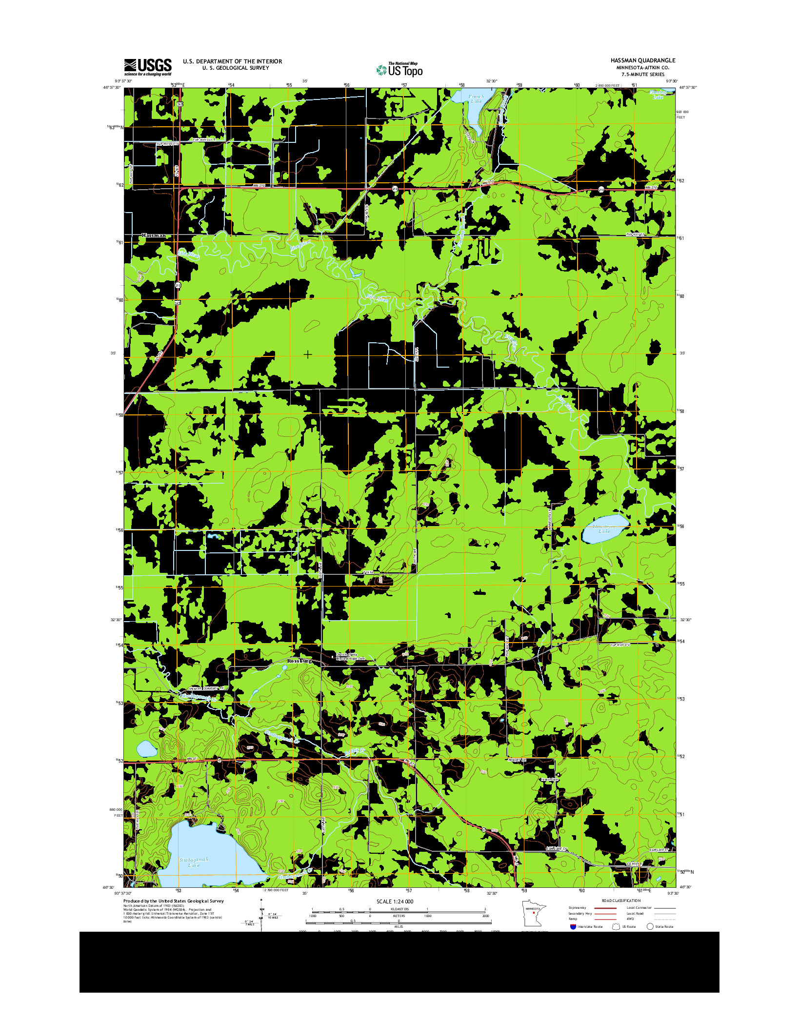 USGS US TOPO 7.5-MINUTE MAP FOR HASSMAN, MN 2013