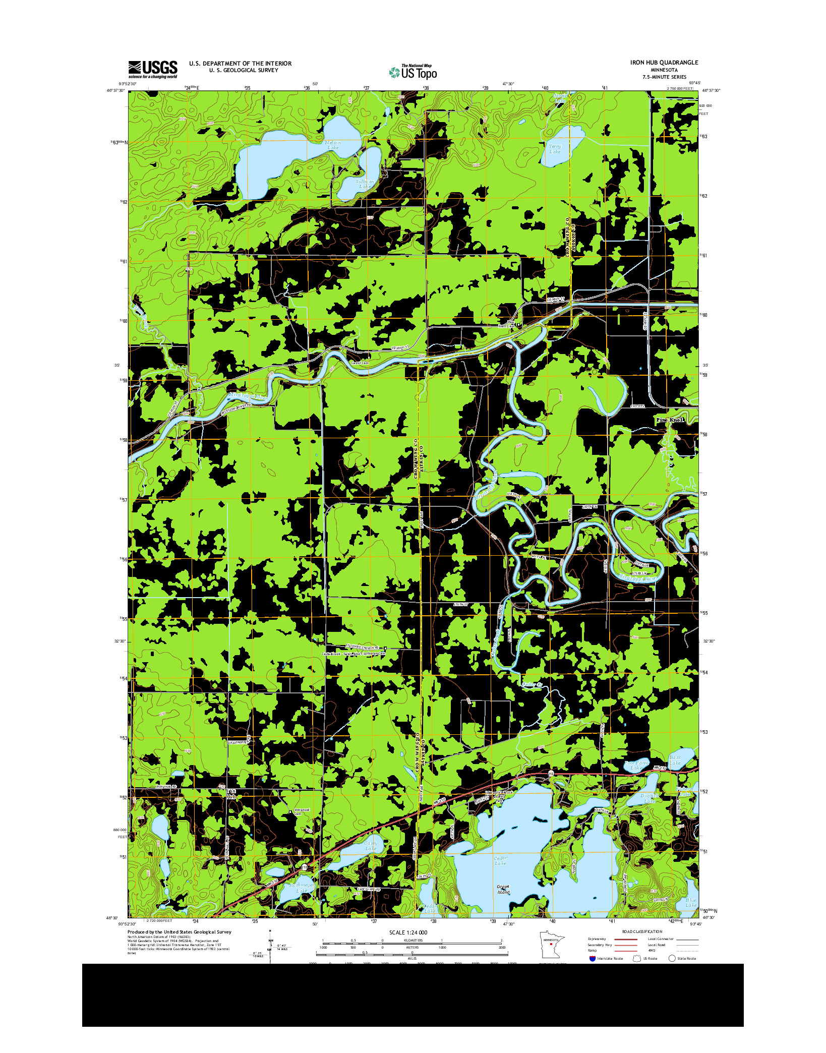USGS US TOPO 7.5-MINUTE MAP FOR IRON HUB, MN 2013