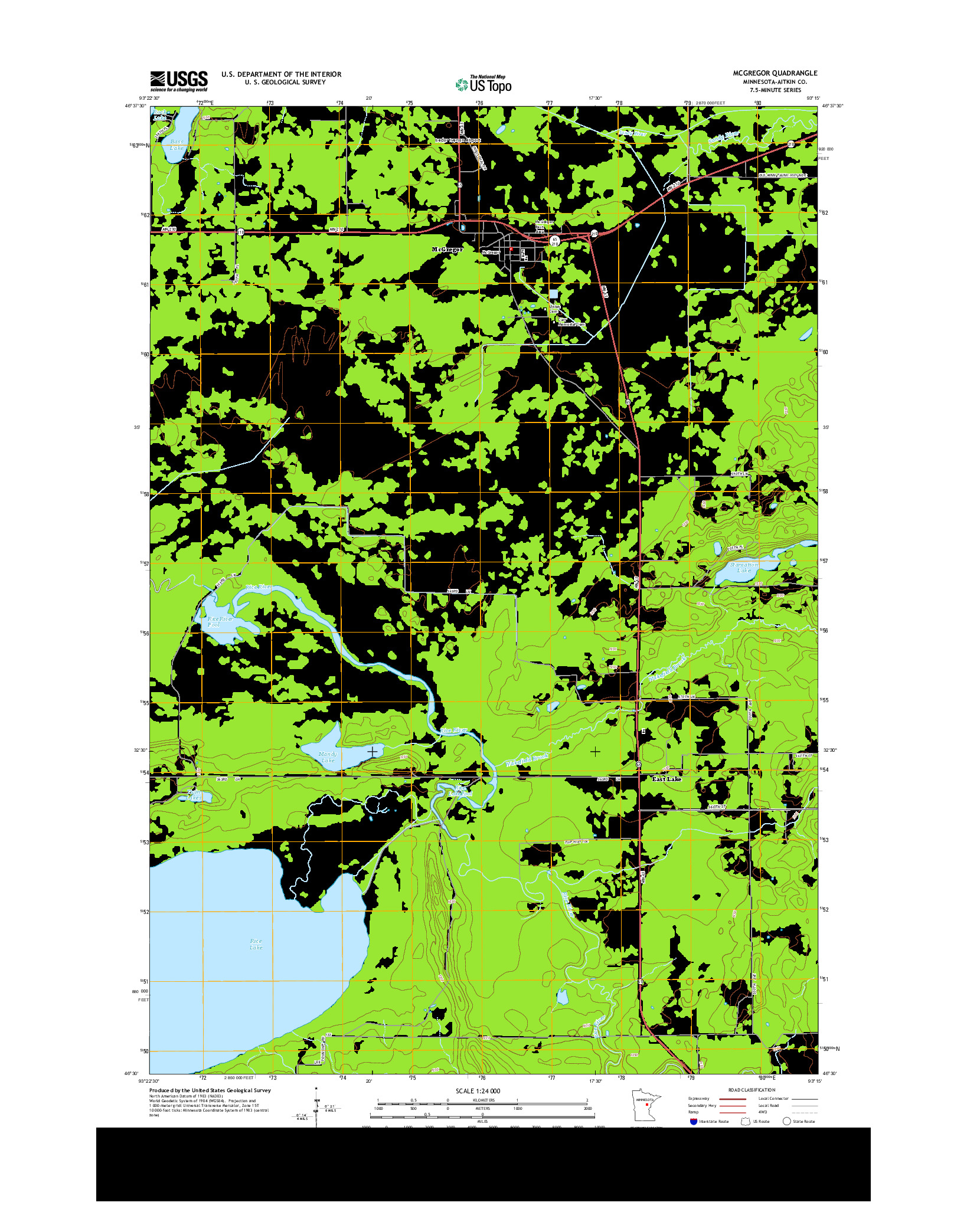 USGS US TOPO 7.5-MINUTE MAP FOR MCGREGOR, MN 2013
