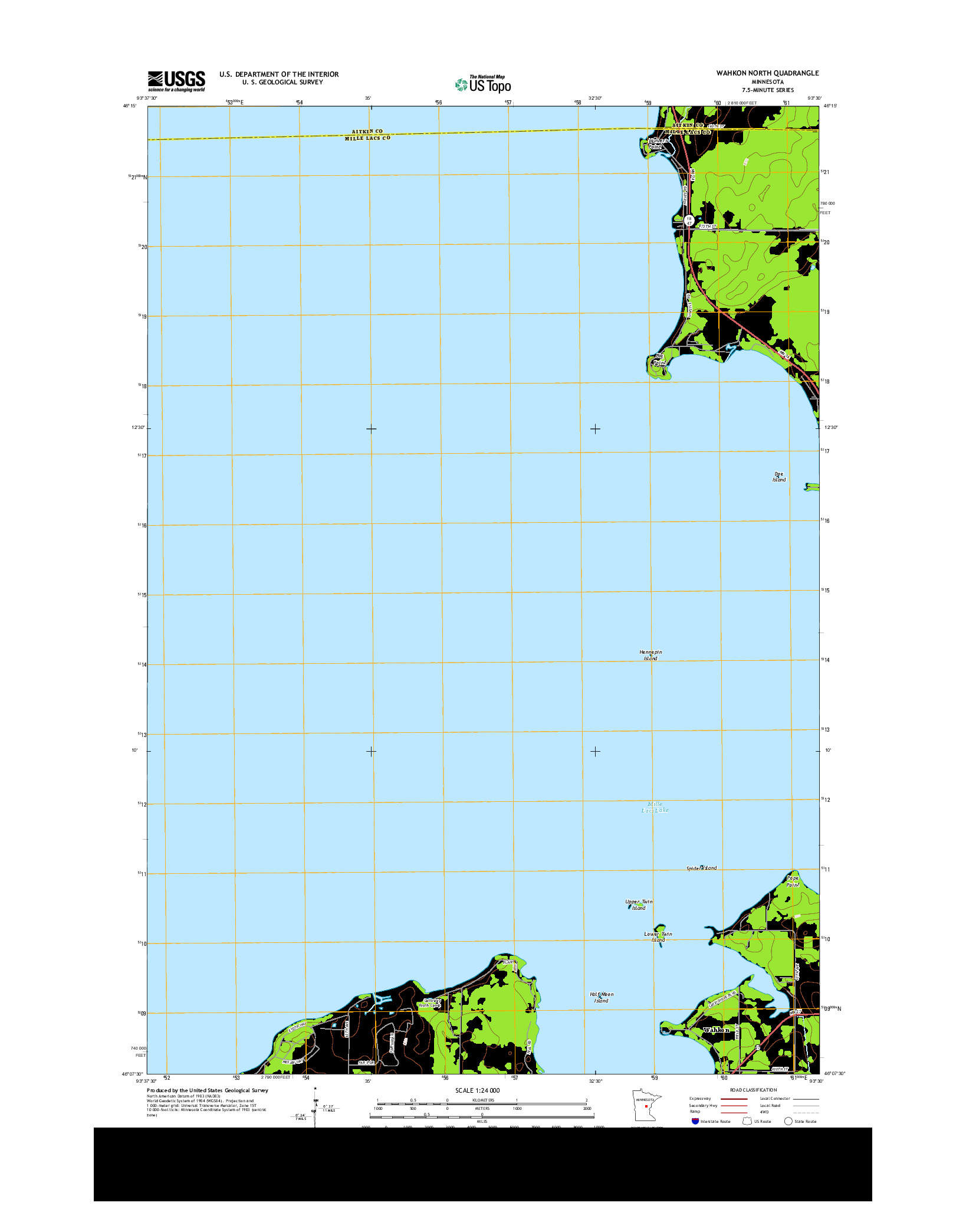 USGS US TOPO 7.5-MINUTE MAP FOR WAHKON NORTH, MN 2013