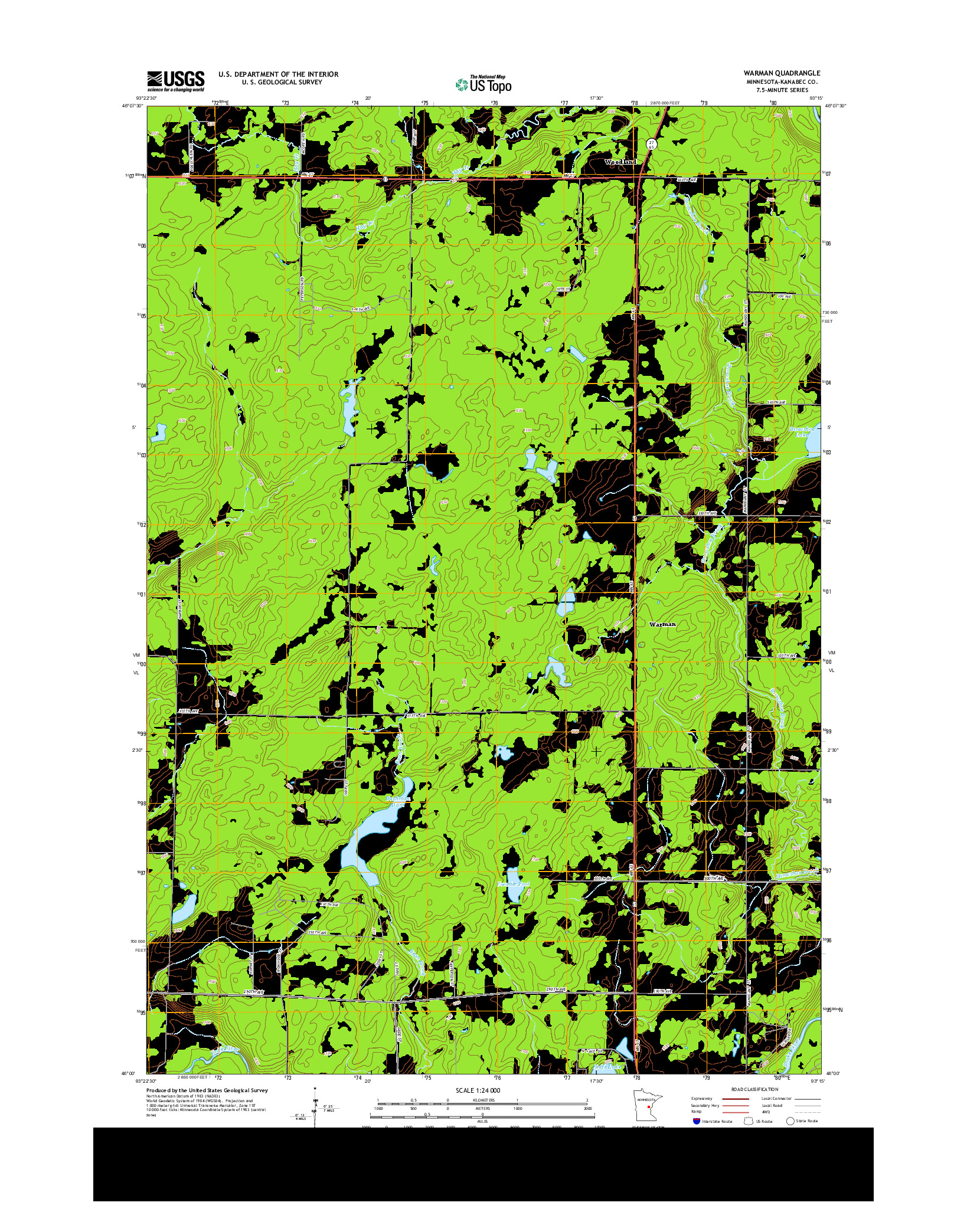 USGS US TOPO 7.5-MINUTE MAP FOR WARMAN, MN 2013