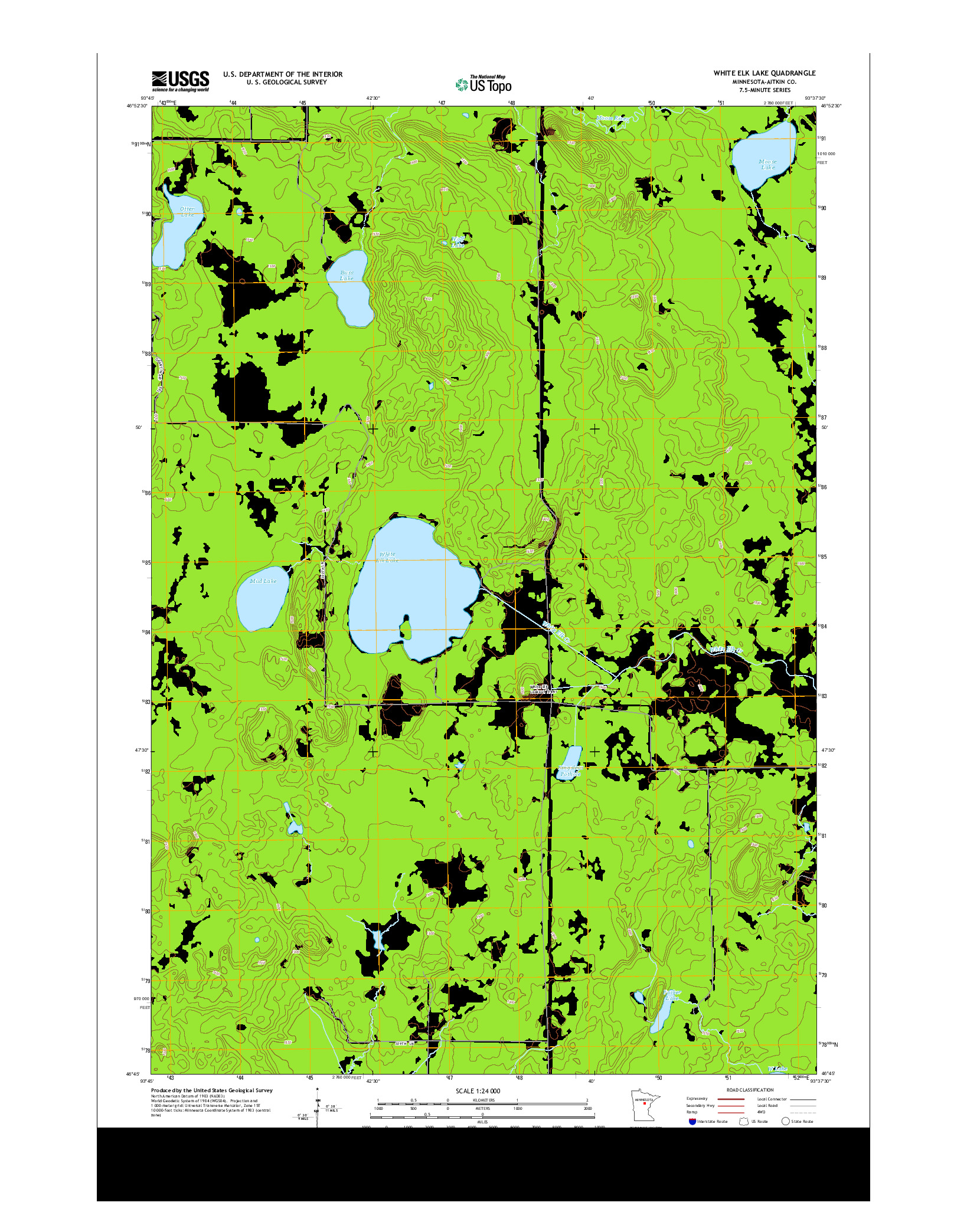 USGS US TOPO 7.5-MINUTE MAP FOR WHITE ELK LAKE, MN 2013