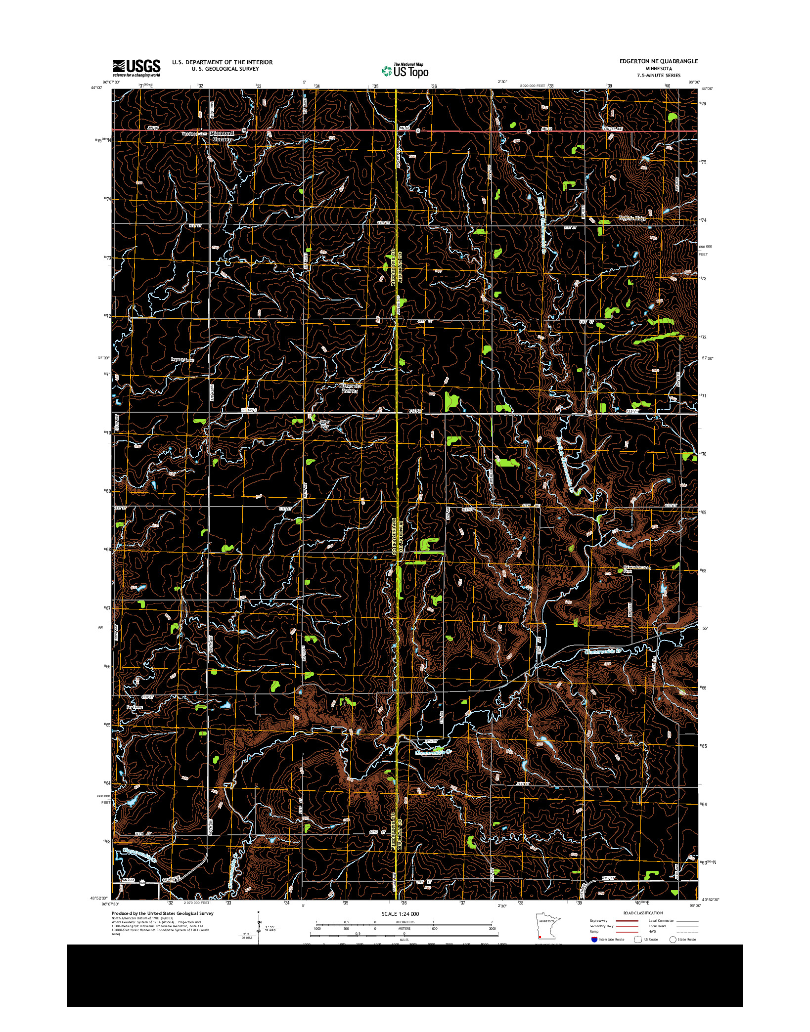 USGS US TOPO 7.5-MINUTE MAP FOR EDGERTON NE, MN 2013