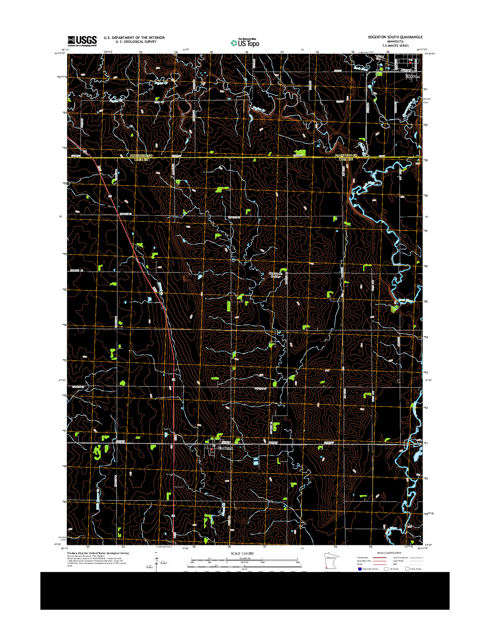 USGS US TOPO 7.5-MINUTE MAP FOR EDGERTON SOUTH, MN 2013