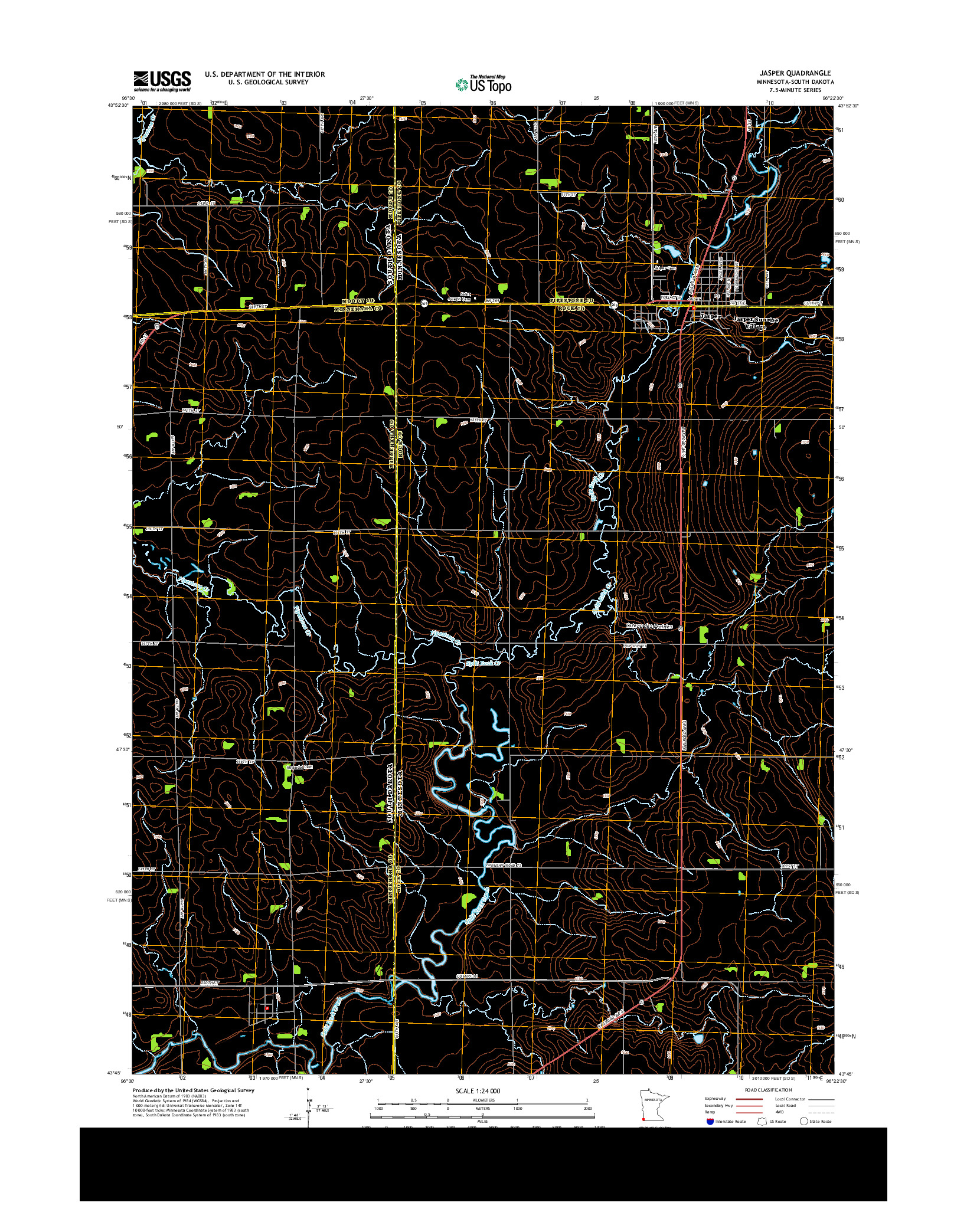 USGS US TOPO 7.5-MINUTE MAP FOR JASPER, MN-SD 2013