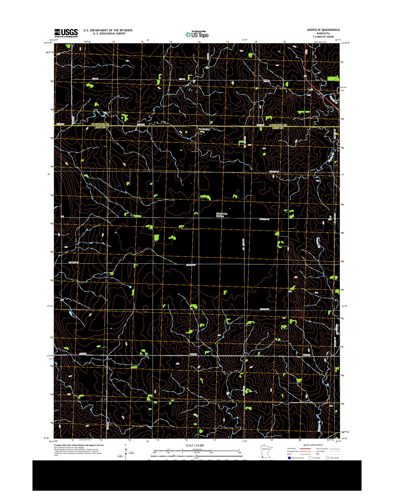 USGS US TOPO 7.5-MINUTE MAP FOR JASPER SE, MN 2013