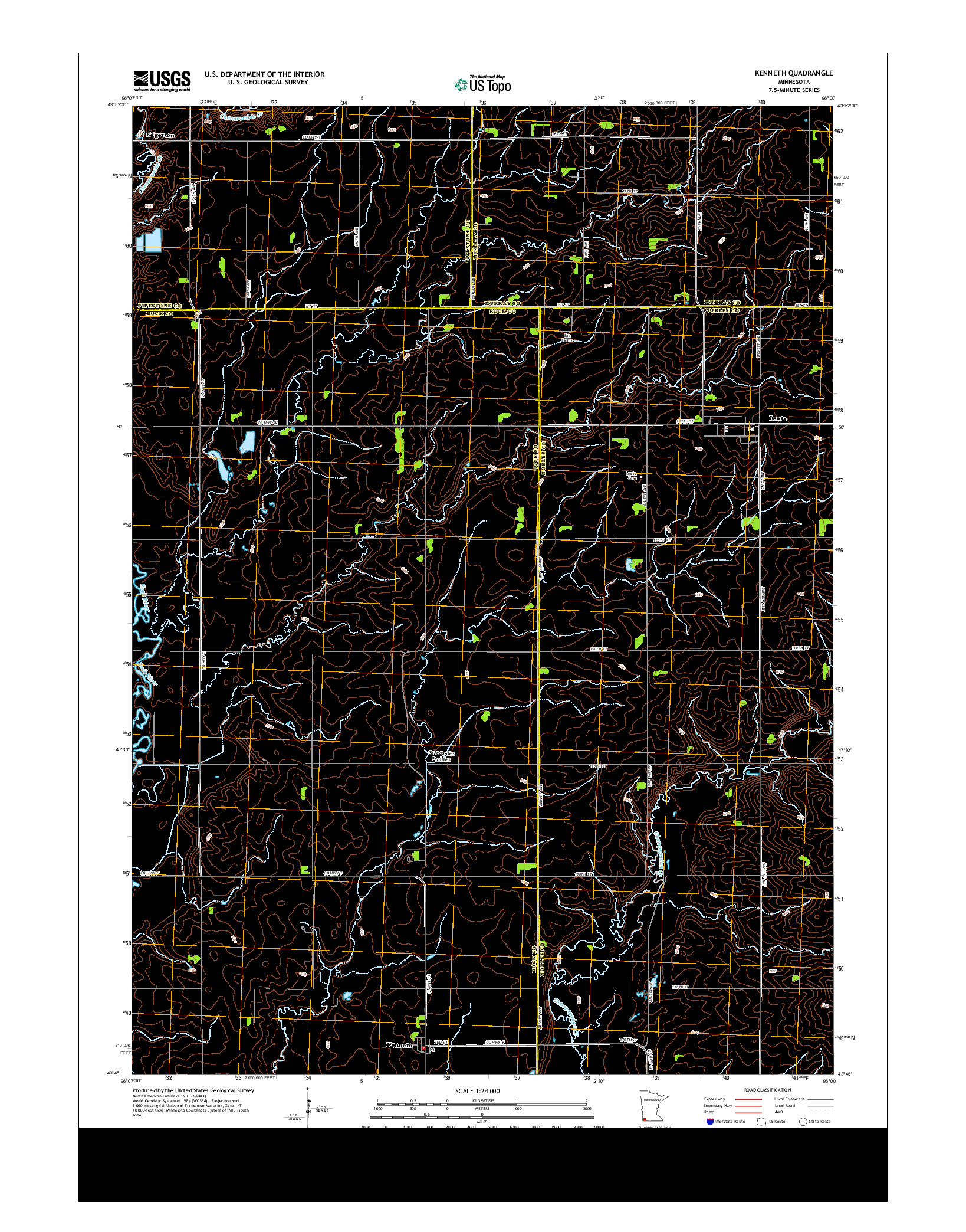 USGS US TOPO 7.5-MINUTE MAP FOR KENNETH, MN 2013