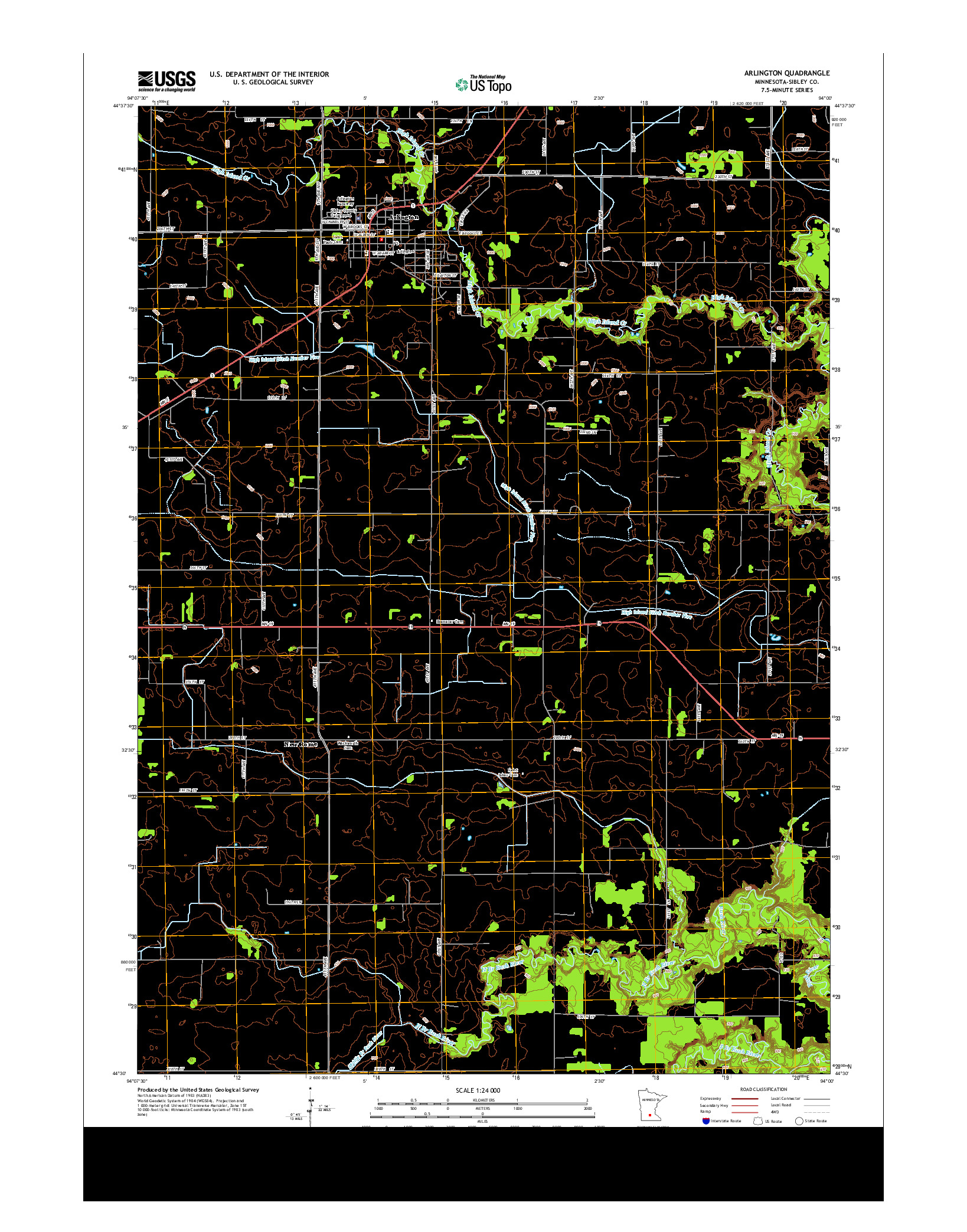 USGS US TOPO 7.5-MINUTE MAP FOR ARLINGTON, MN 2013