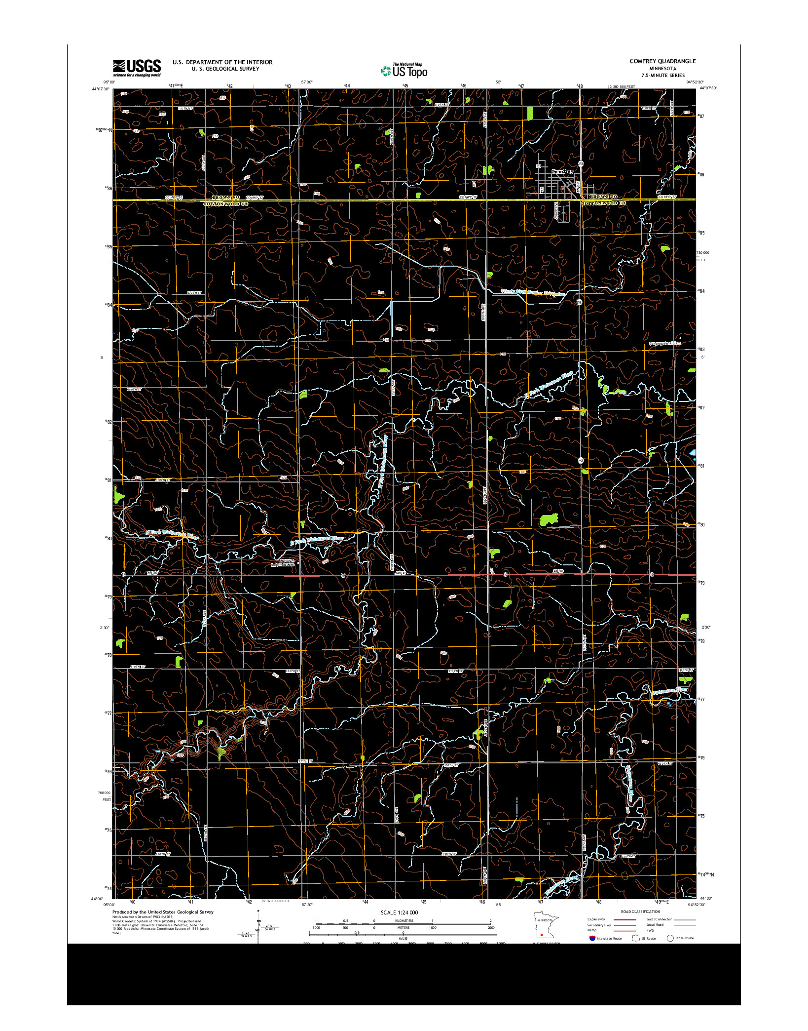 USGS US TOPO 7.5-MINUTE MAP FOR COMFREY, MN 2013