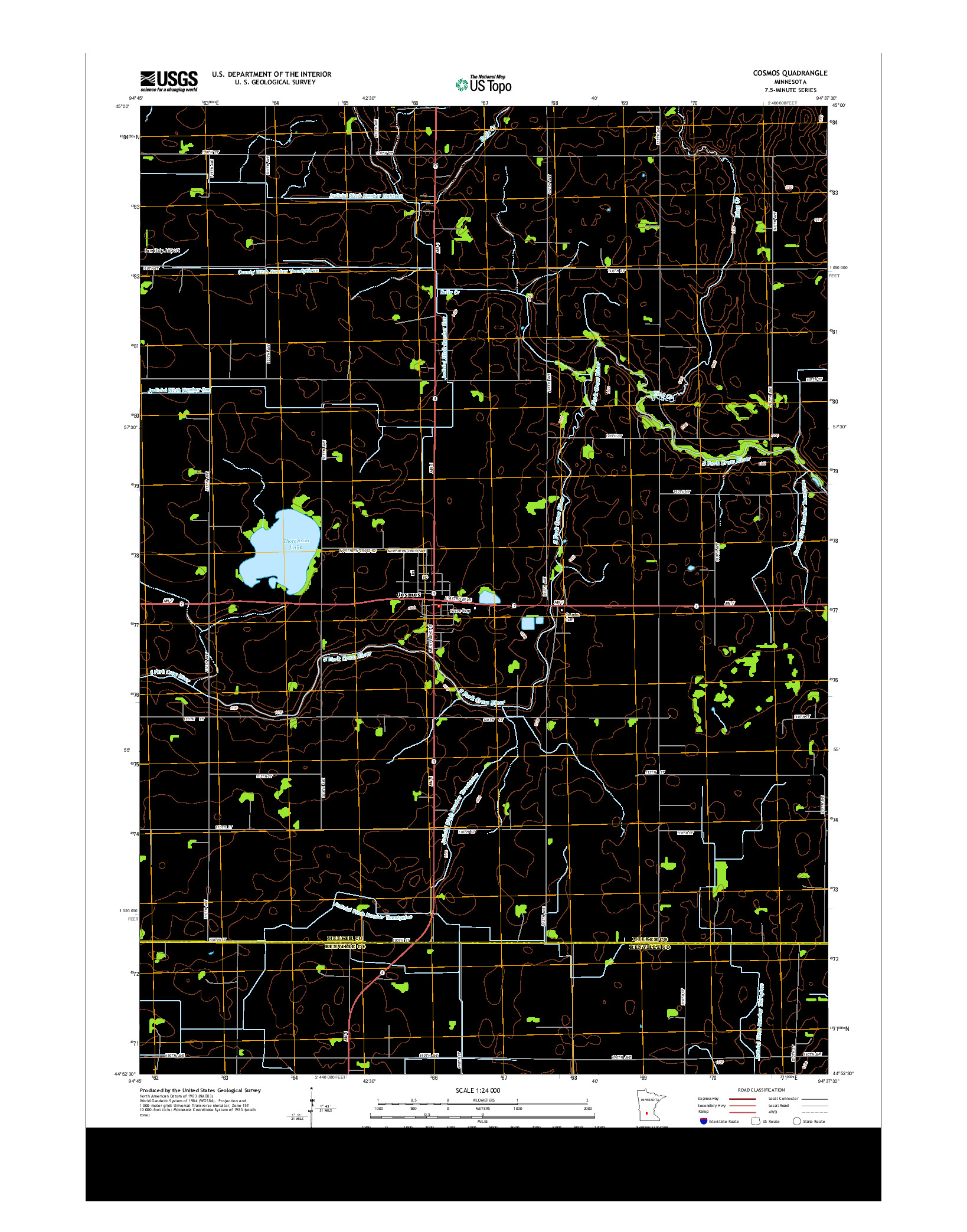USGS US TOPO 7.5-MINUTE MAP FOR COSMOS, MN 2013