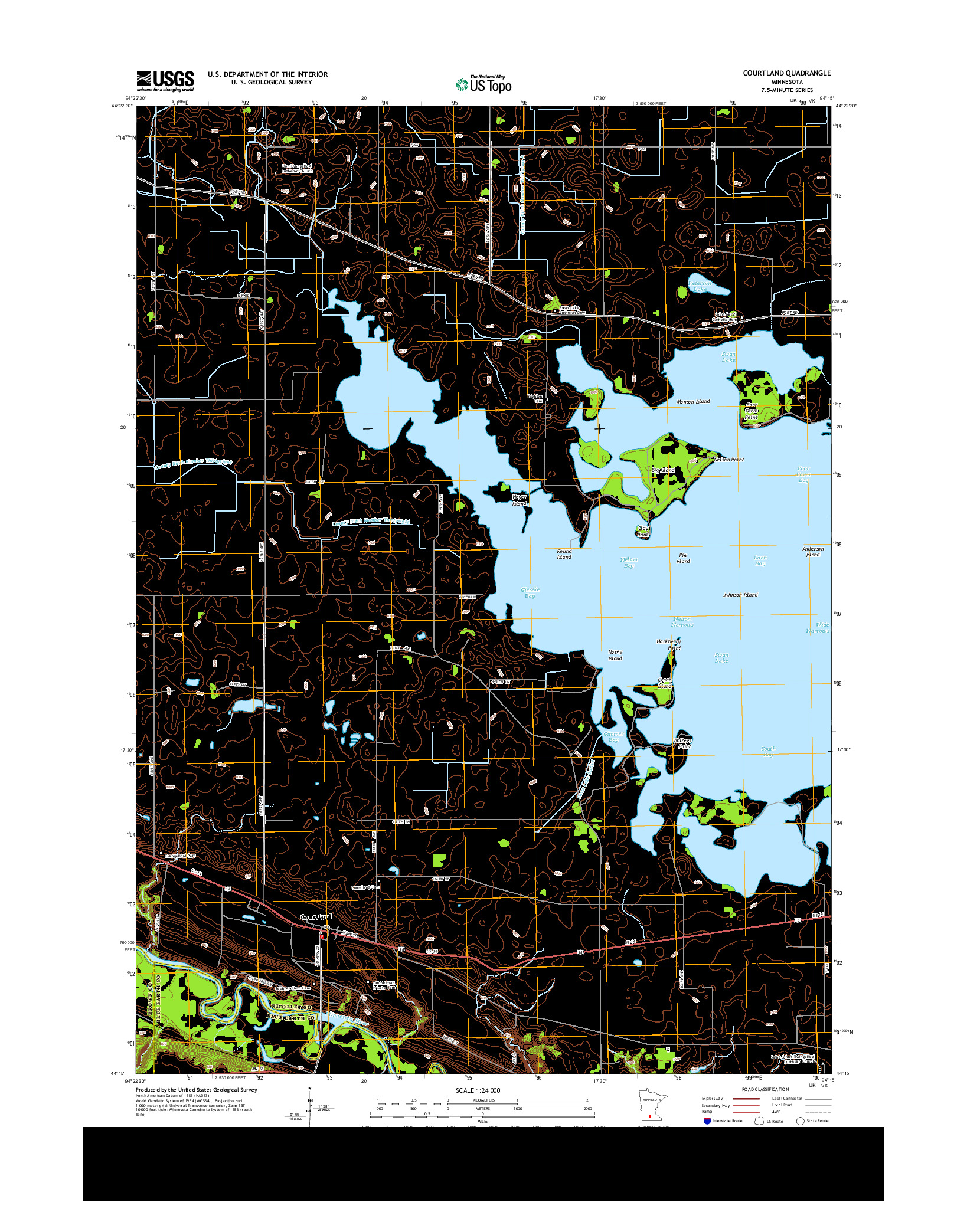 USGS US TOPO 7.5-MINUTE MAP FOR COURTLAND, MN 2013