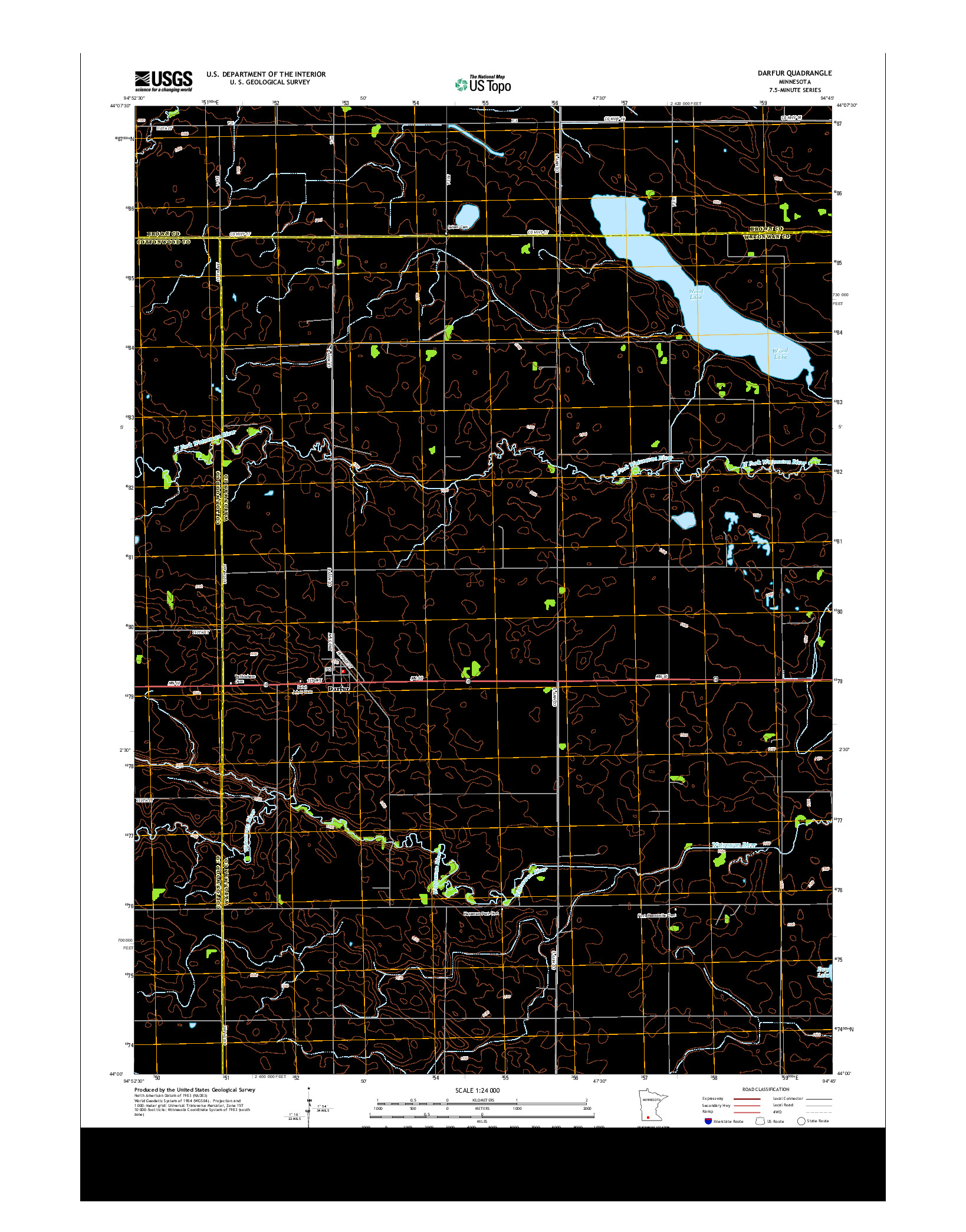 USGS US TOPO 7.5-MINUTE MAP FOR DARFUR, MN 2013