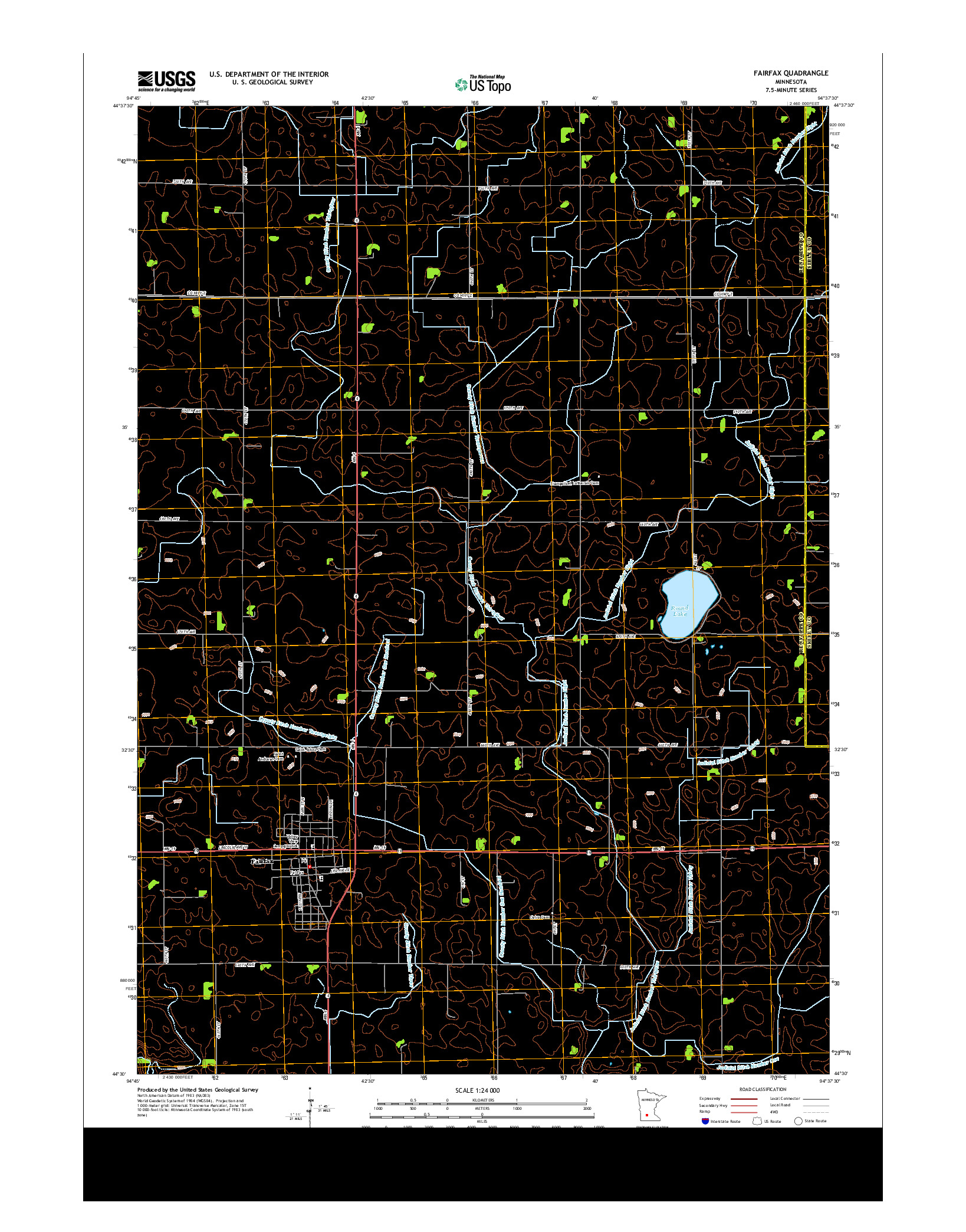 USGS US TOPO 7.5-MINUTE MAP FOR FAIRFAX, MN 2013