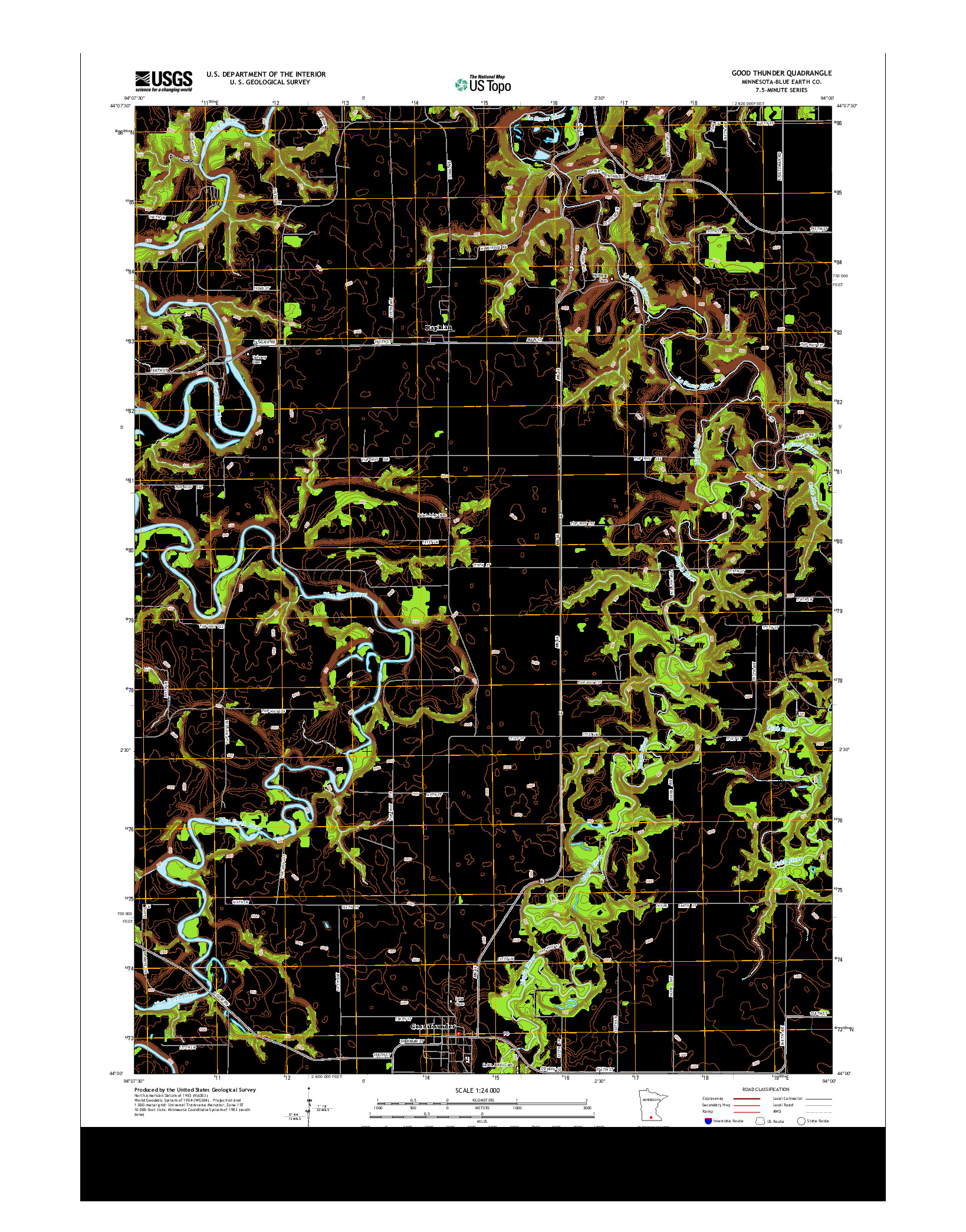 USGS US TOPO 7.5-MINUTE MAP FOR GOOD THUNDER, MN 2013