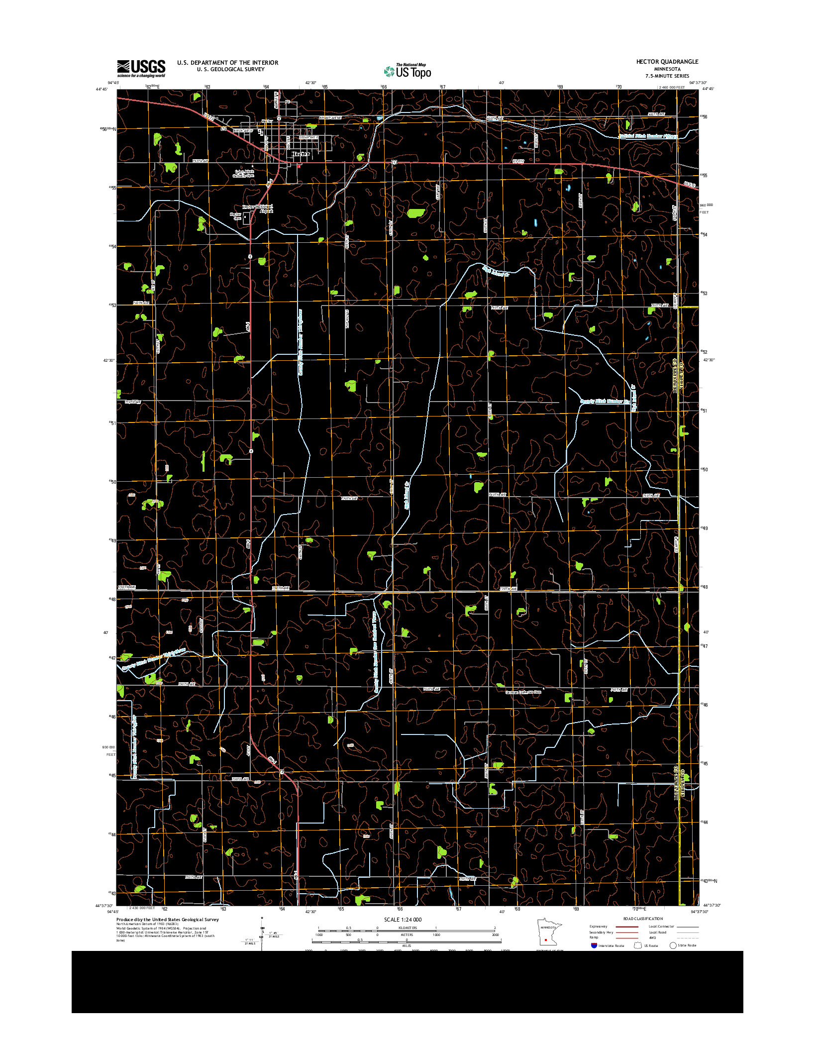 USGS US TOPO 7.5-MINUTE MAP FOR HECTOR, MN 2013