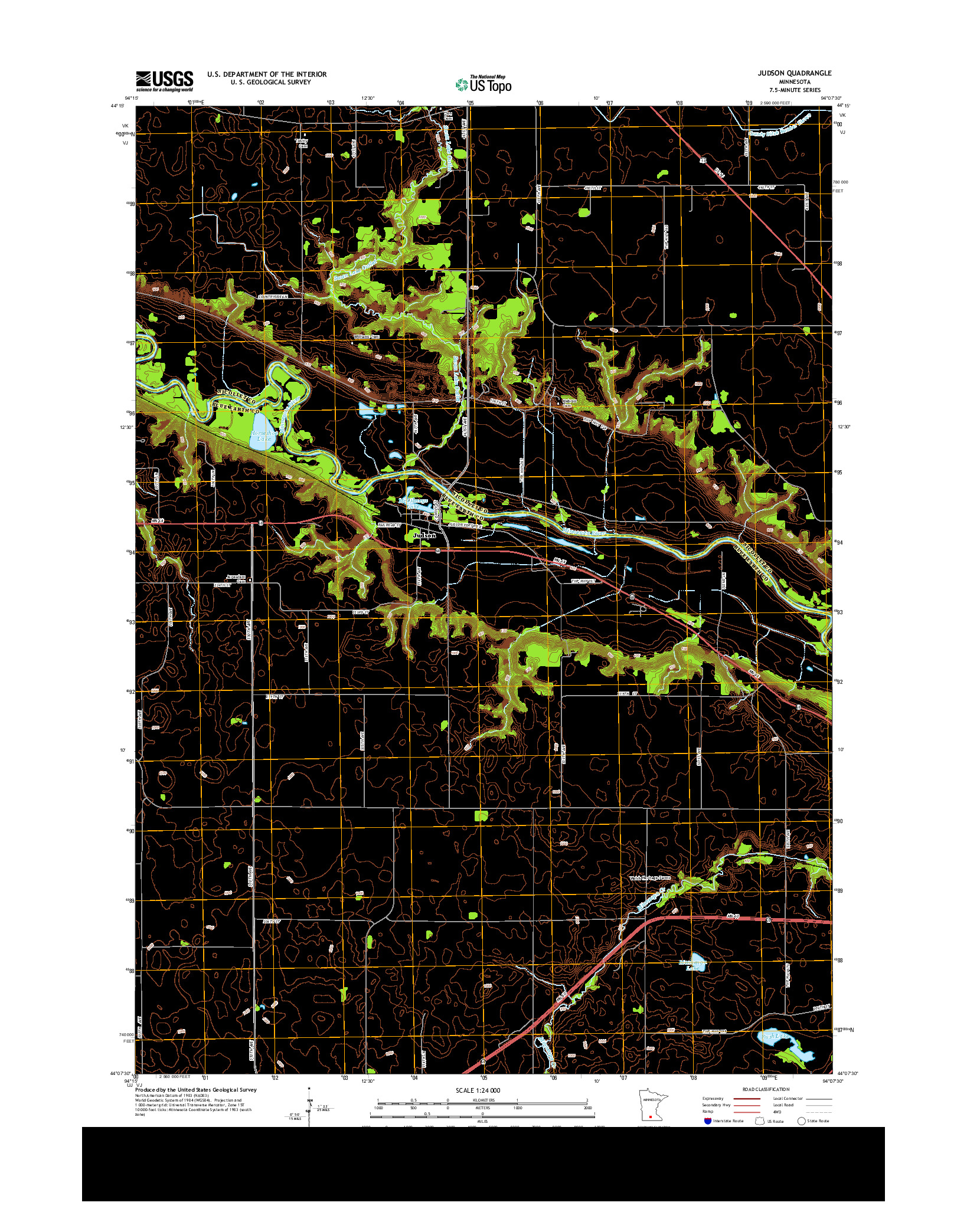USGS US TOPO 7.5-MINUTE MAP FOR JUDSON, MN 2013