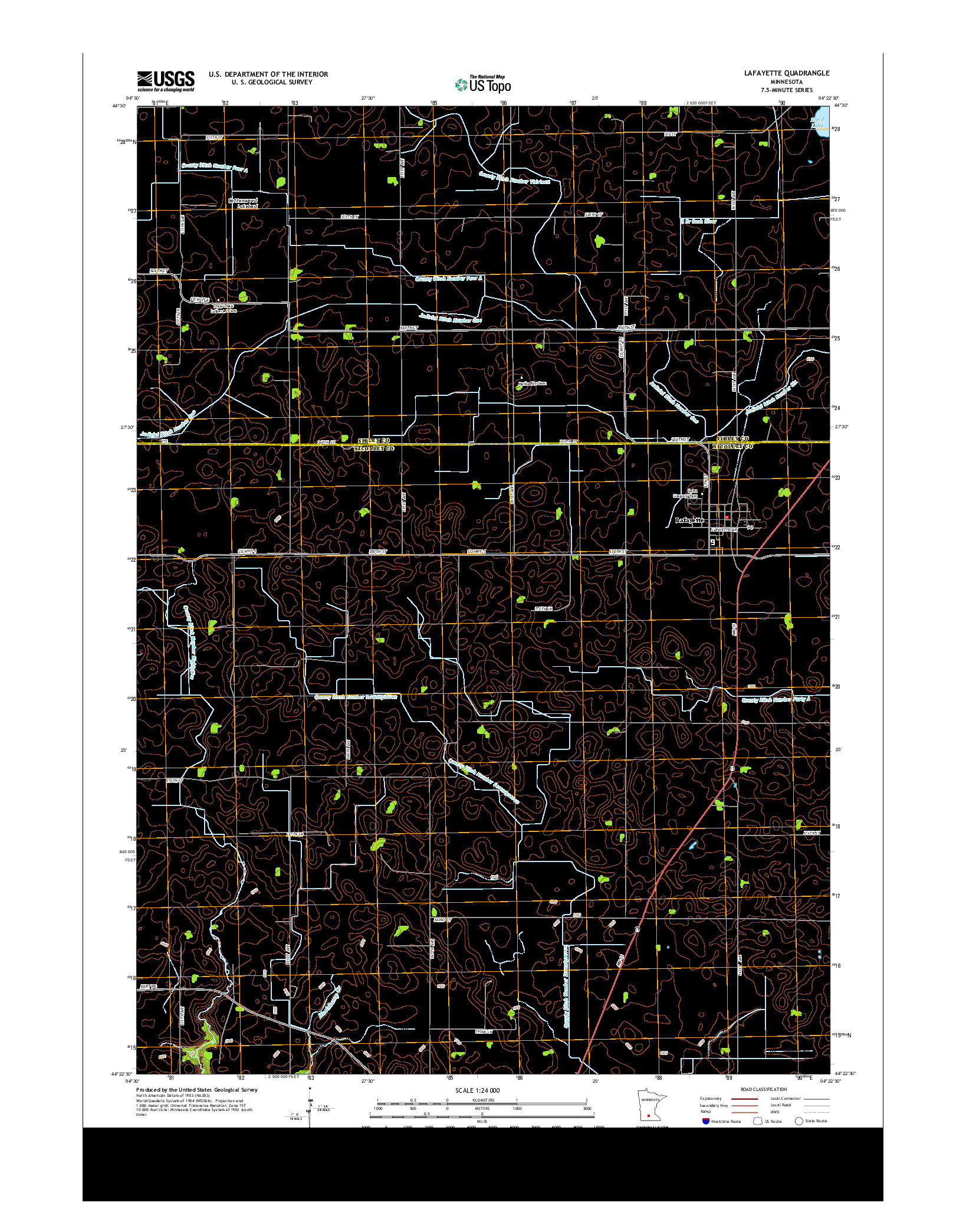 USGS US TOPO 7.5-MINUTE MAP FOR LAFAYETTE, MN 2013
