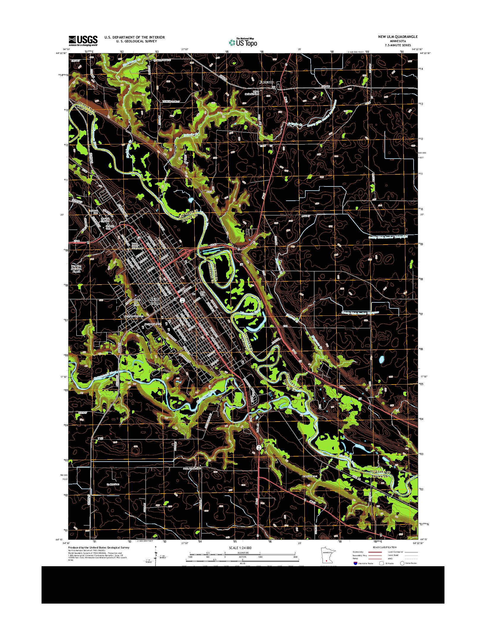 USGS US TOPO 7.5-MINUTE MAP FOR NEW ULM, MN 2013