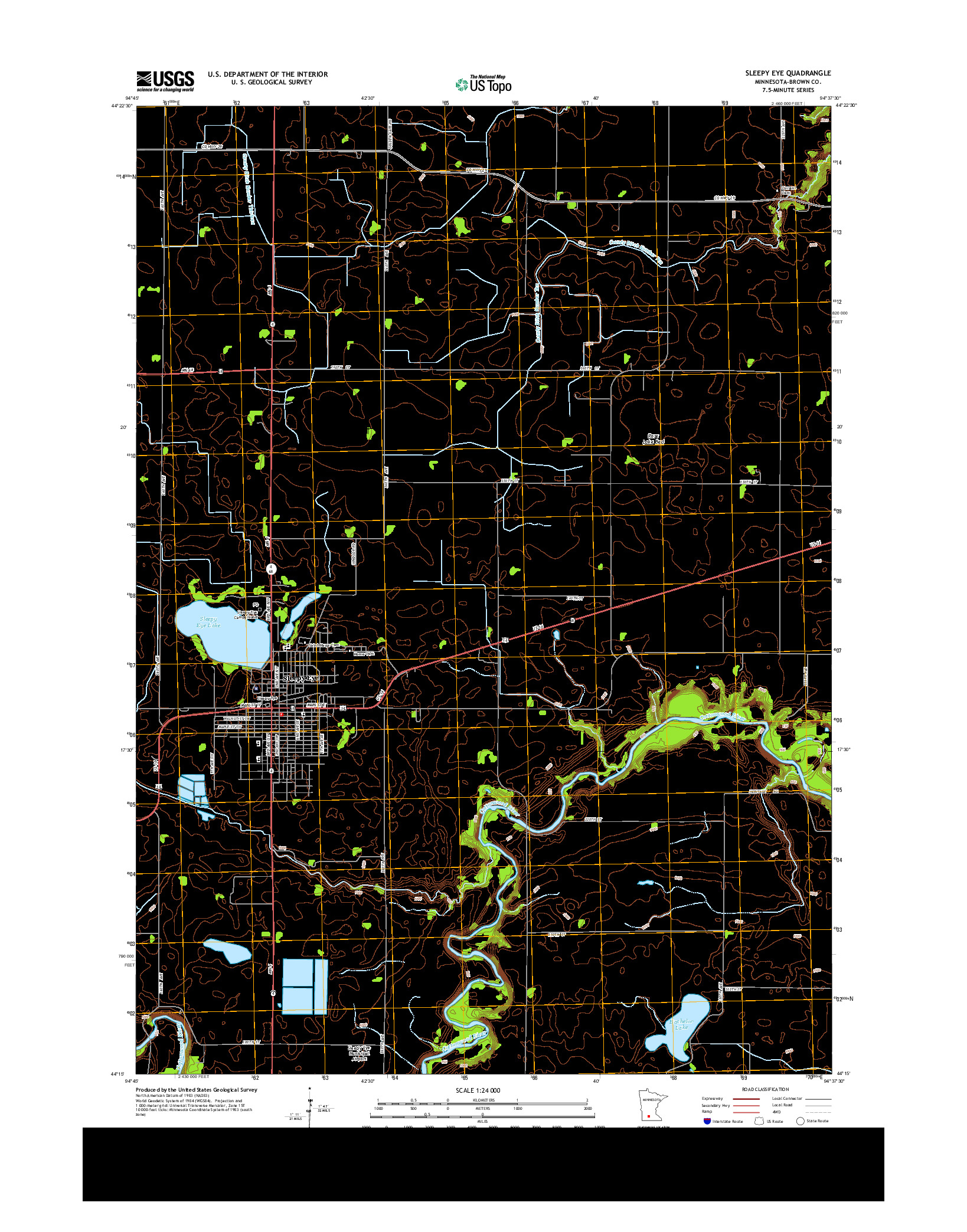 USGS US TOPO 7.5-MINUTE MAP FOR SLEEPY EYE, MN 2013