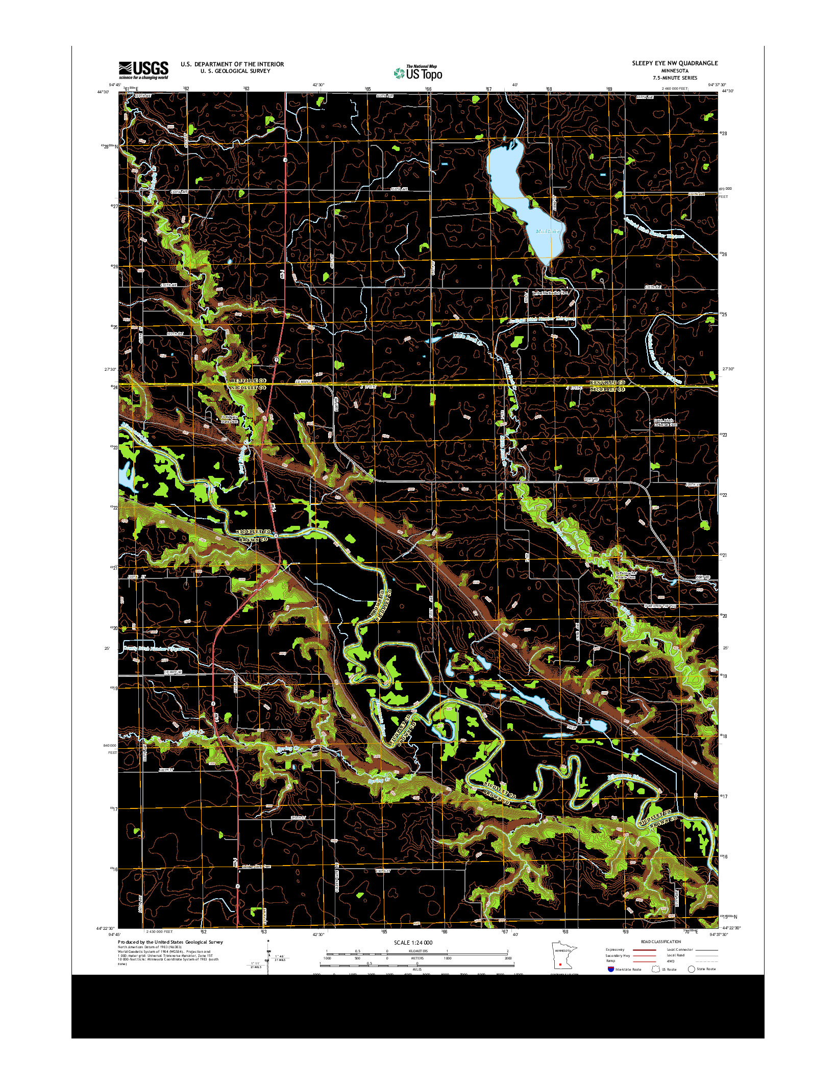 USGS US TOPO 7.5-MINUTE MAP FOR SLEEPY EYE NW, MN 2013