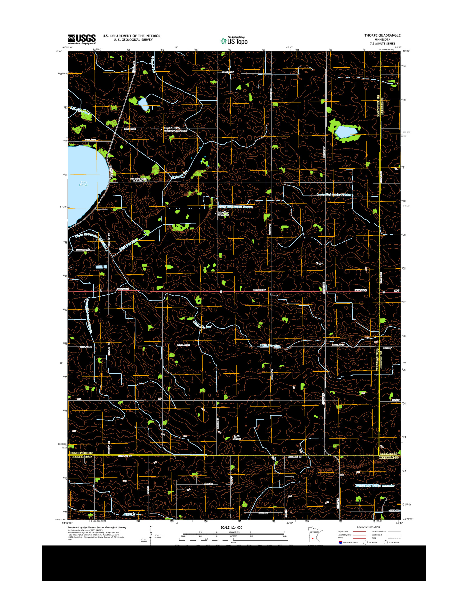USGS US TOPO 7.5-MINUTE MAP FOR THORPE, MN 2013