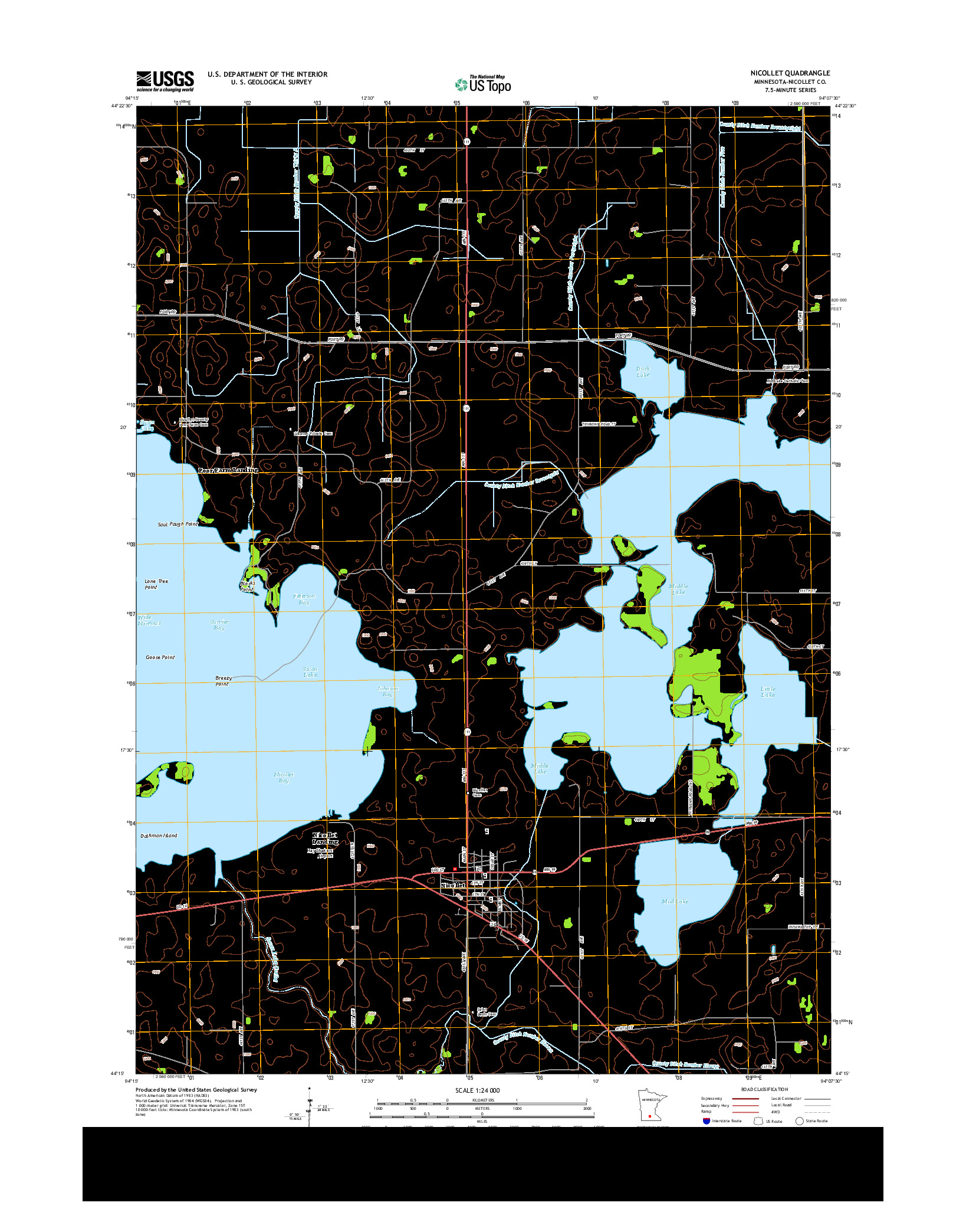 USGS US TOPO 7.5-MINUTE MAP FOR NICOLLET, MN 2013