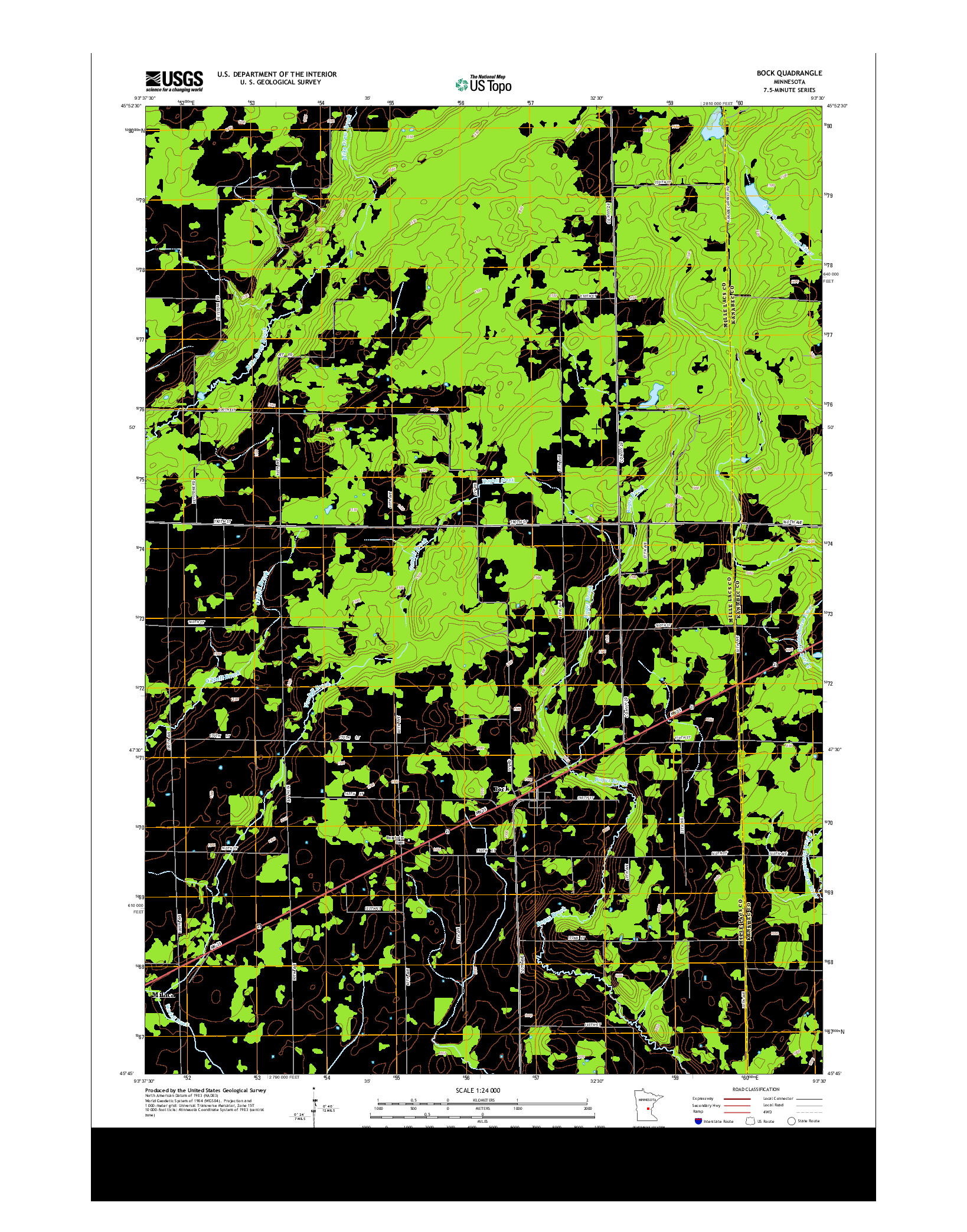 USGS US TOPO 7.5-MINUTE MAP FOR BOCK, MN 2013