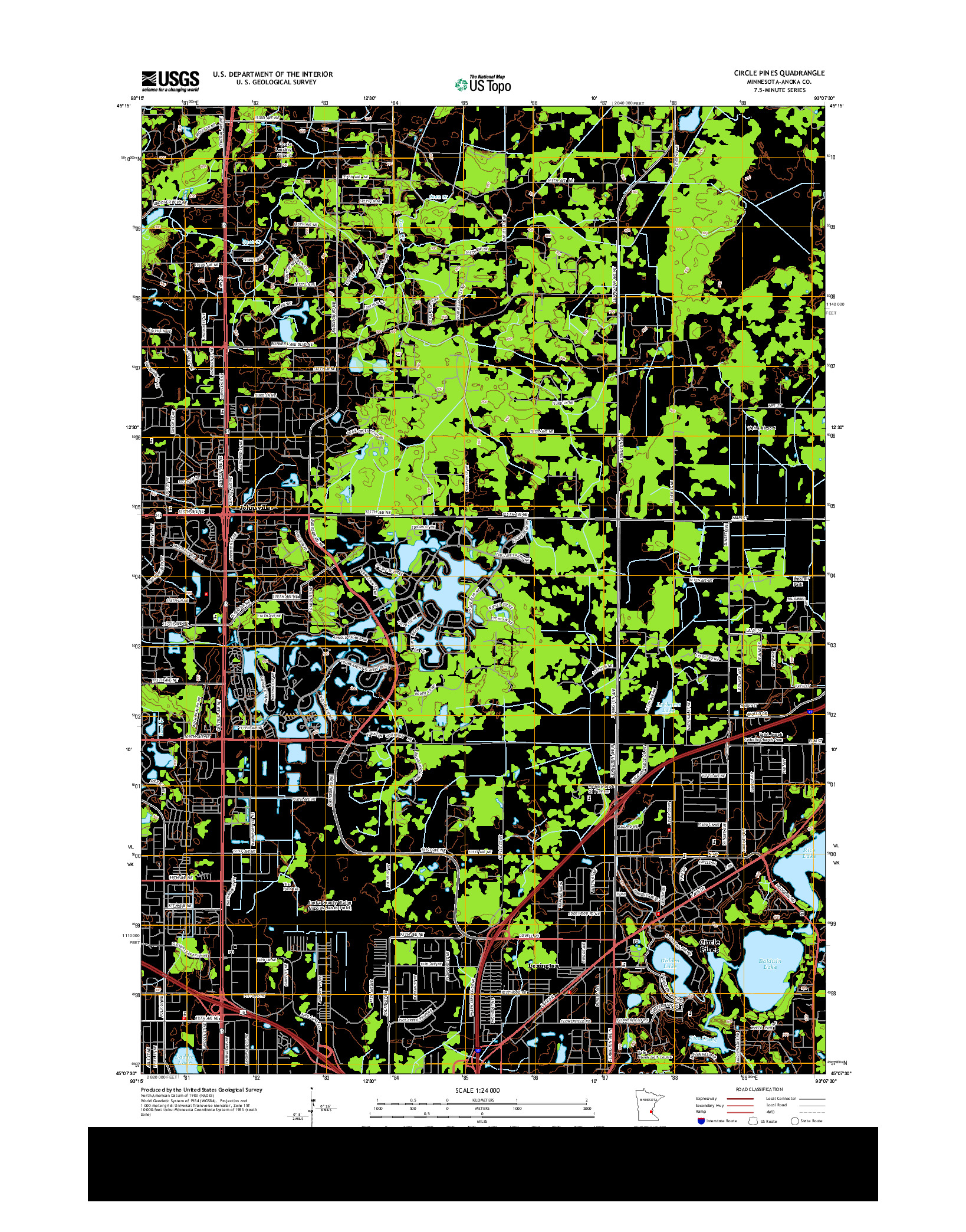 USGS US TOPO 7.5-MINUTE MAP FOR CIRCLE PINES, MN 2013