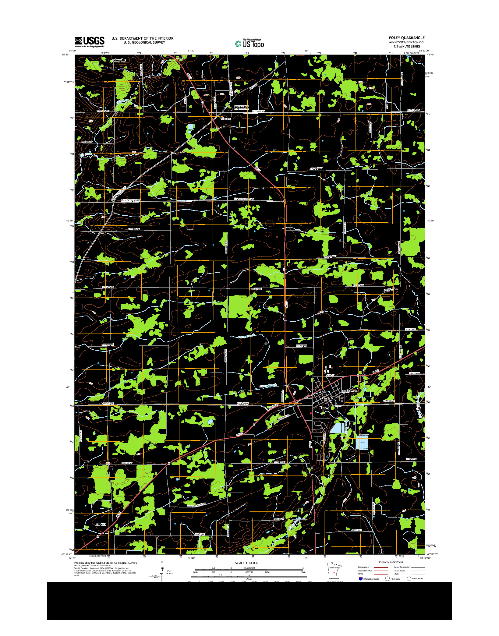 USGS US TOPO 7.5-MINUTE MAP FOR FOLEY, MN 2013