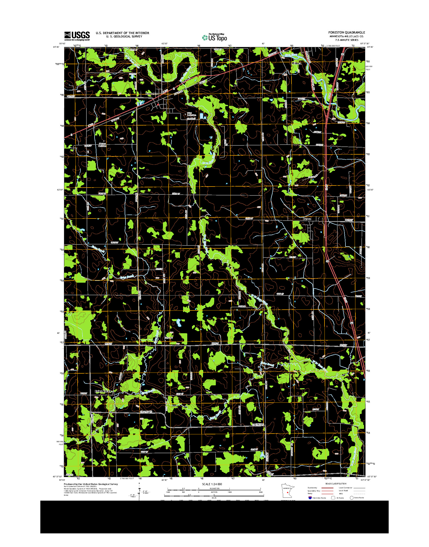 USGS US TOPO 7.5-MINUTE MAP FOR FORESTON, MN 2013