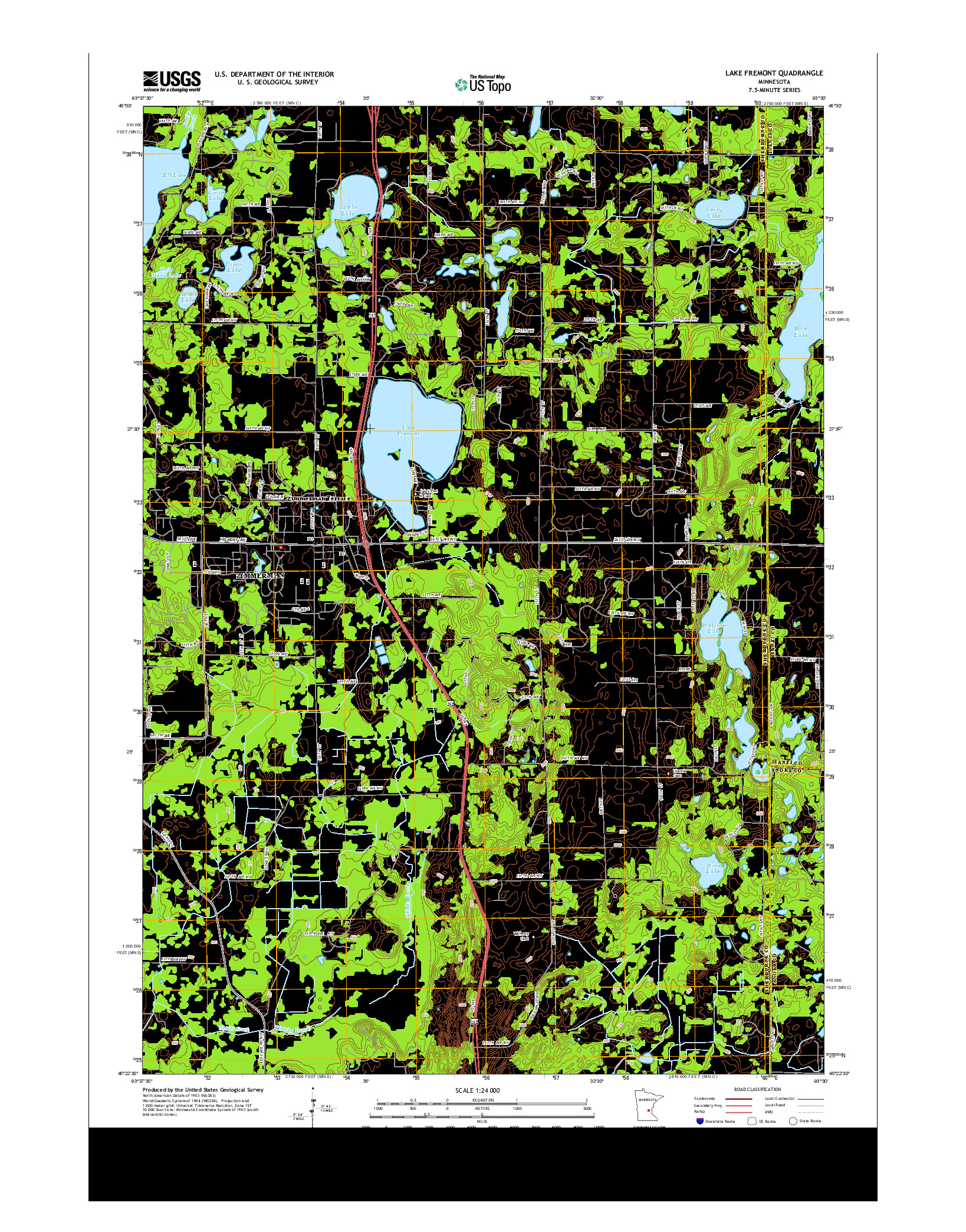 USGS US TOPO 7.5-MINUTE MAP FOR LAKE FREMONT, MN 2013
