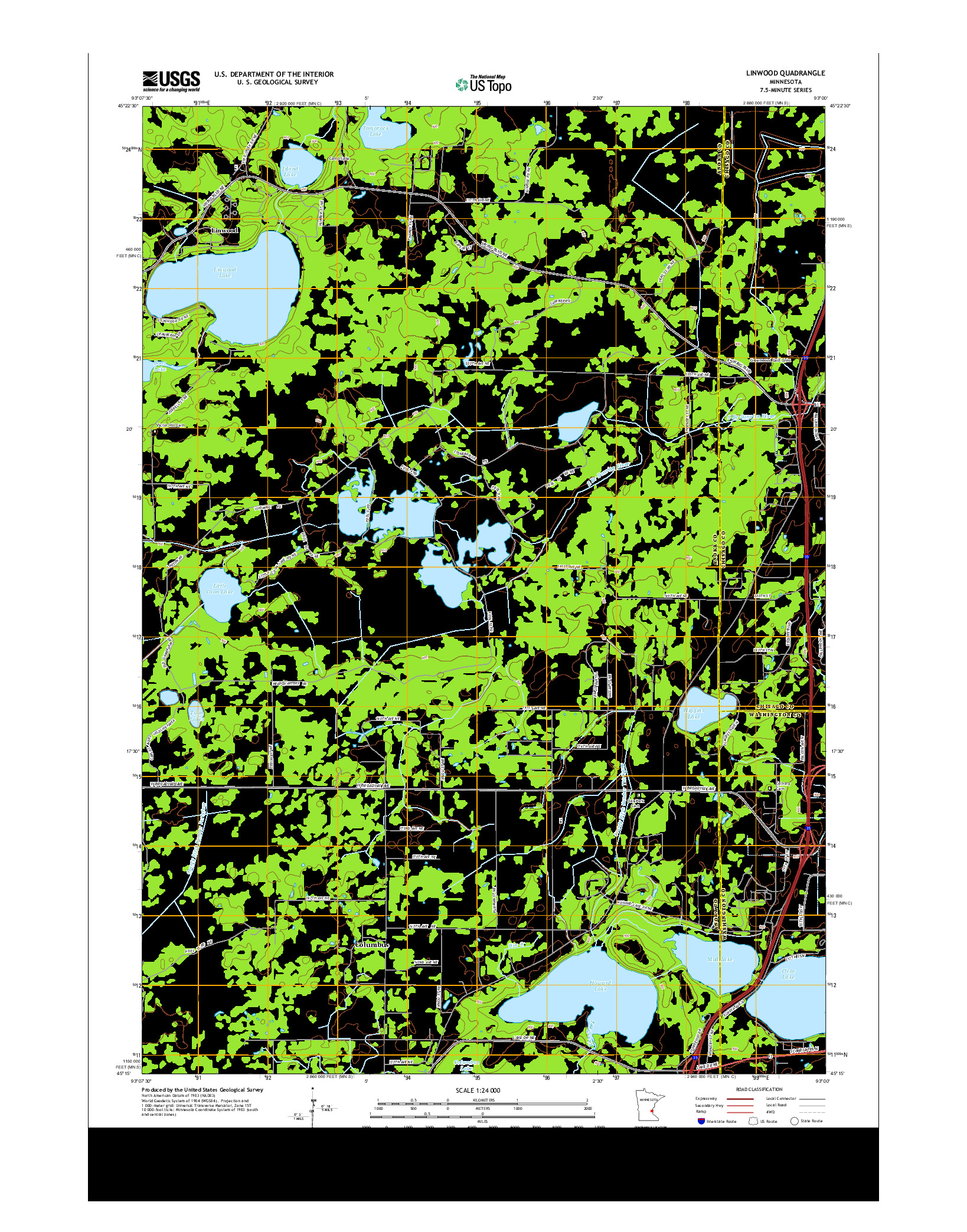USGS US TOPO 7.5-MINUTE MAP FOR LINWOOD, MN 2013