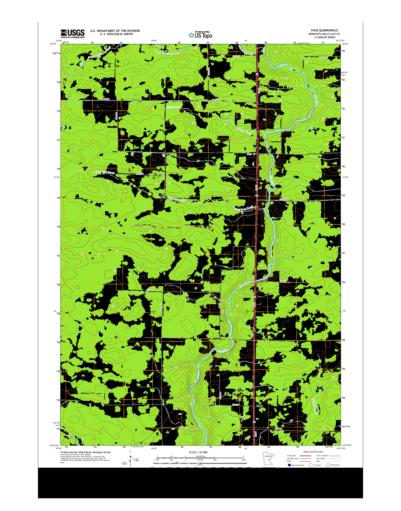 USGS US TOPO 7.5-MINUTE MAP FOR PAGE, MN 2013
