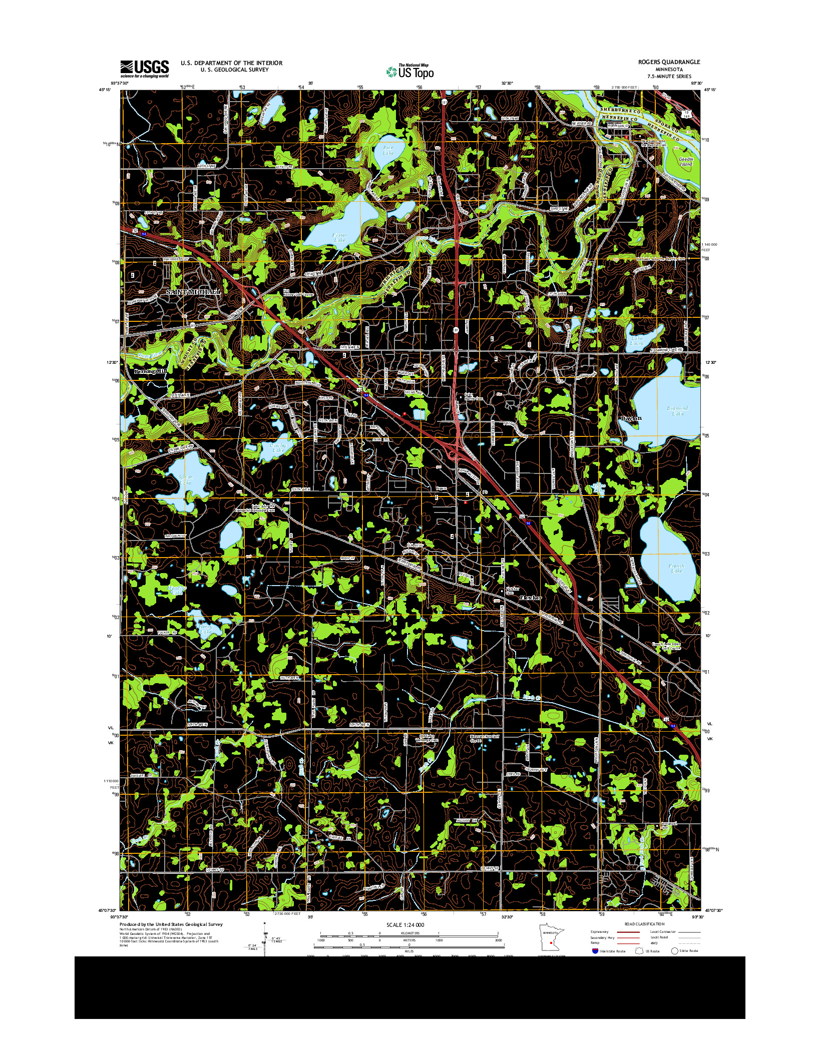 USGS US TOPO 7.5-MINUTE MAP FOR ROGERS, MN 2013
