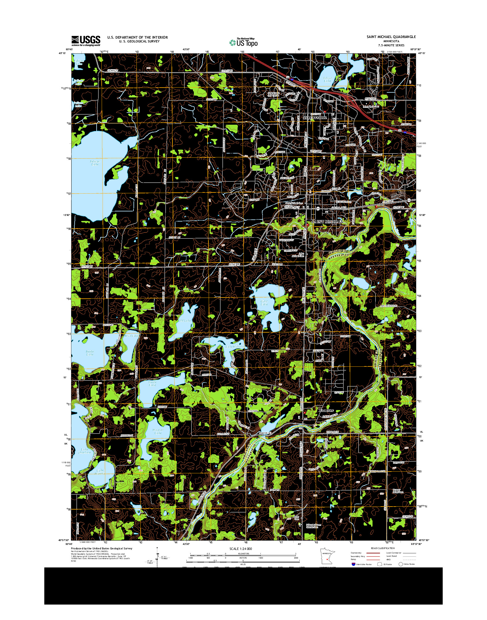 USGS US TOPO 7.5-MINUTE MAP FOR SAINT MICHAEL, MN 2013
