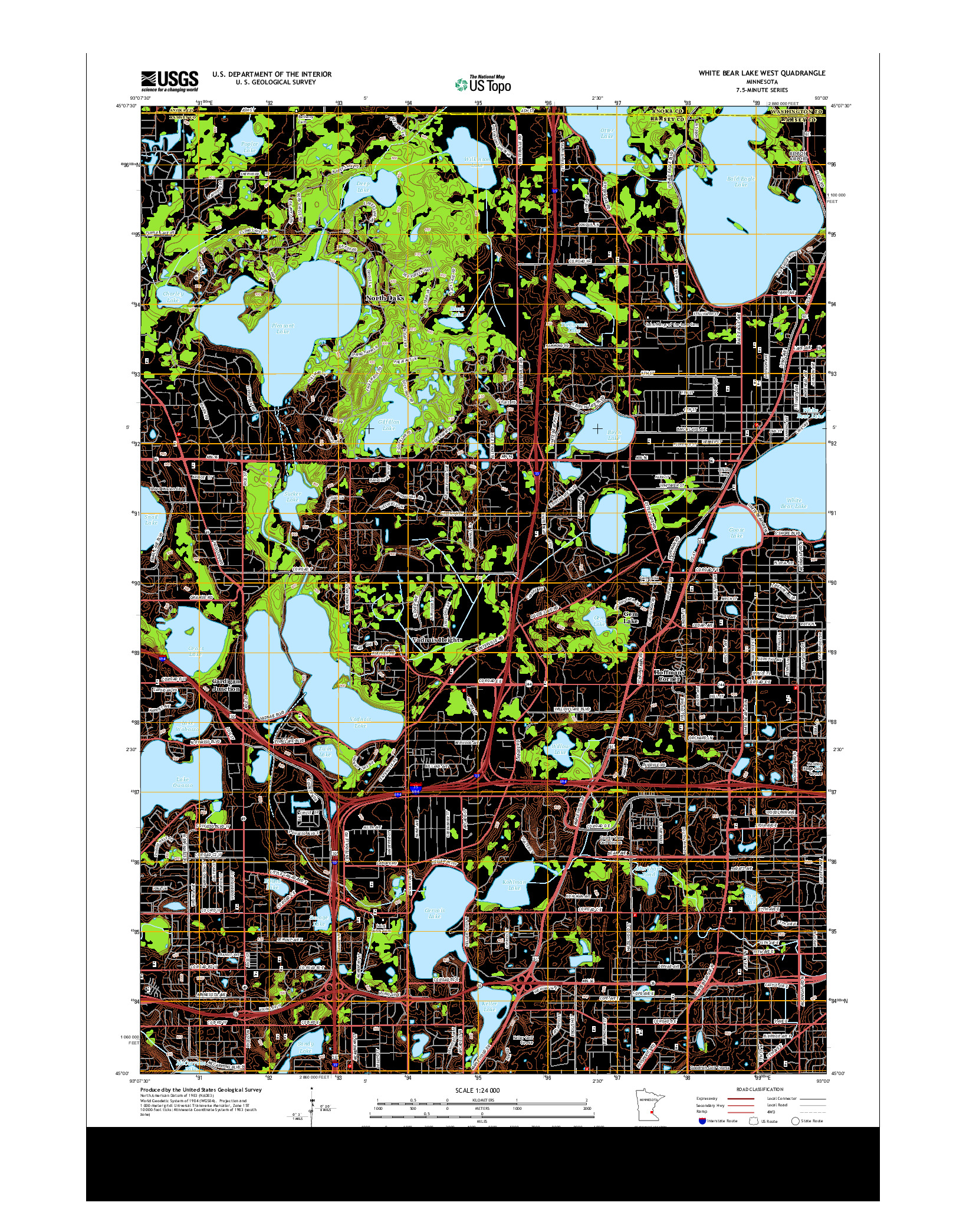 USGS US TOPO 7.5-MINUTE MAP FOR WHITE BEAR LAKE WEST, MN 2013