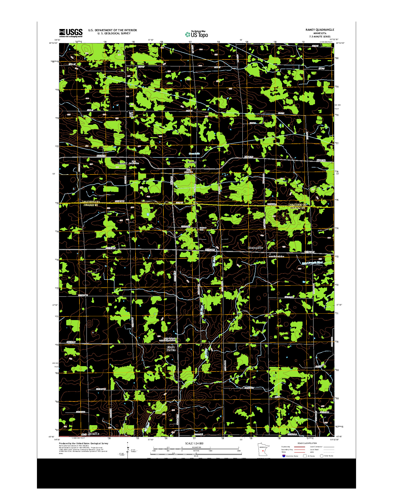 USGS US TOPO 7.5-MINUTE MAP FOR RAMEY, MN 2013