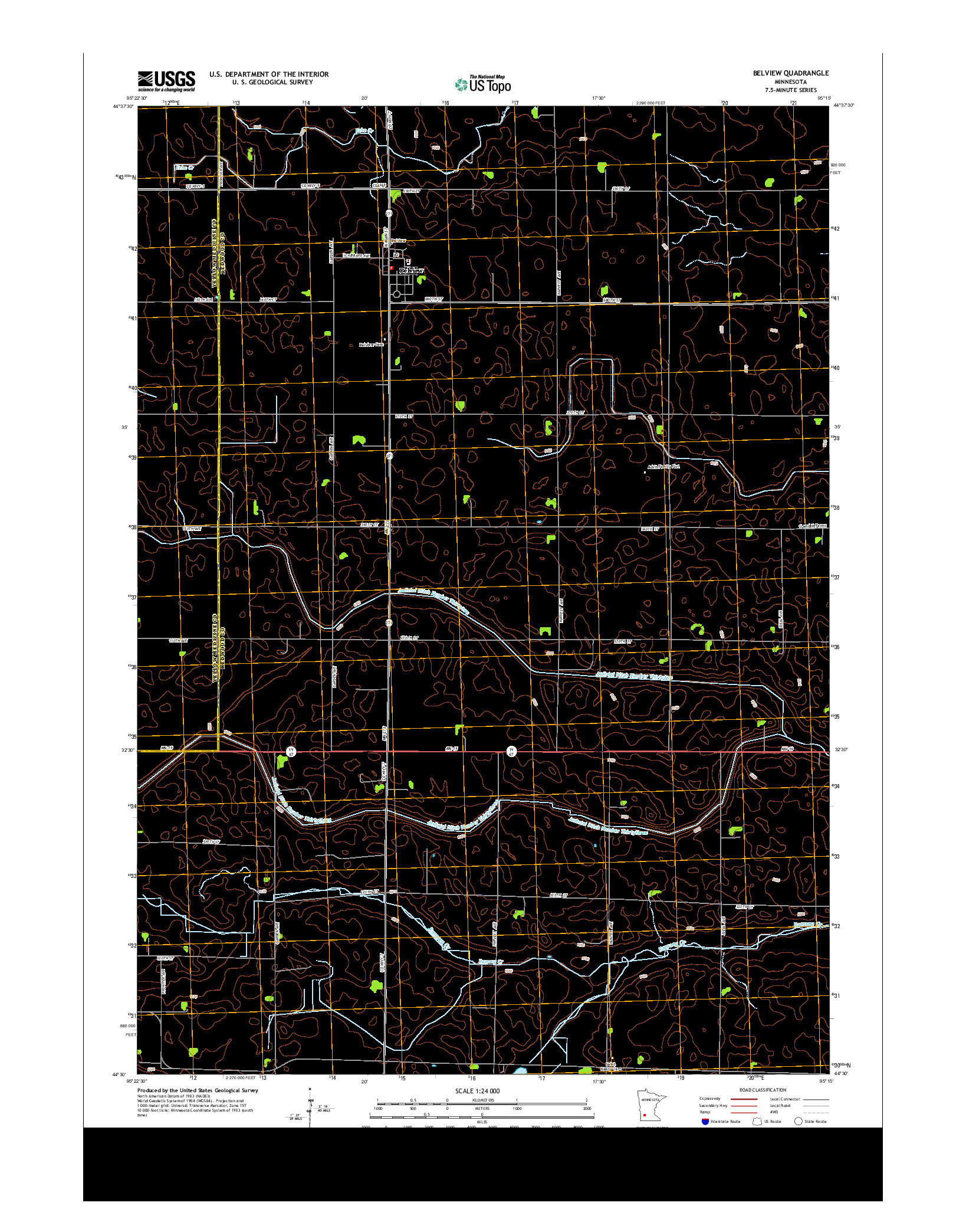 USGS US TOPO 7.5-MINUTE MAP FOR BELVIEW, MN 2013