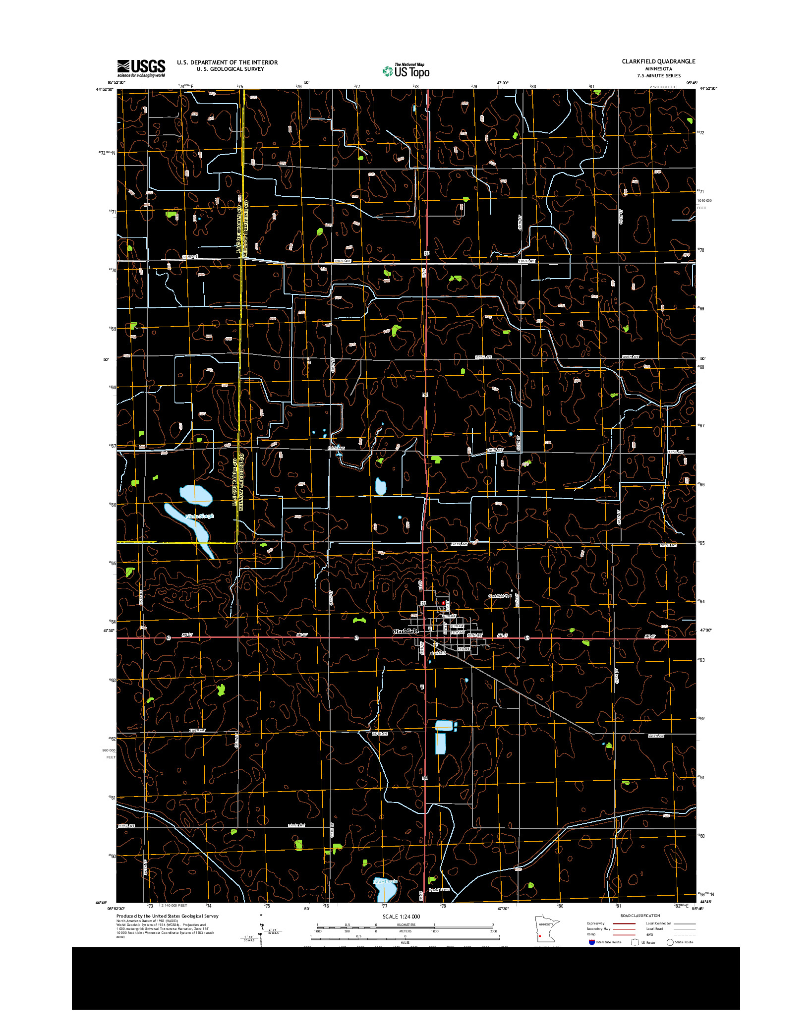 USGS US TOPO 7.5-MINUTE MAP FOR CLARKFIELD, MN 2013