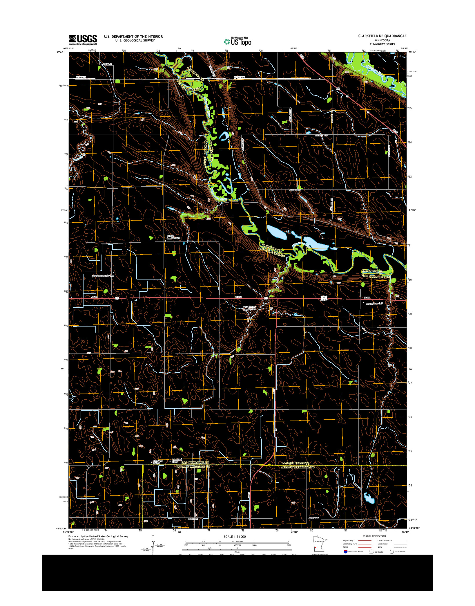 USGS US TOPO 7.5-MINUTE MAP FOR CLARKFIELD NE, MN 2013