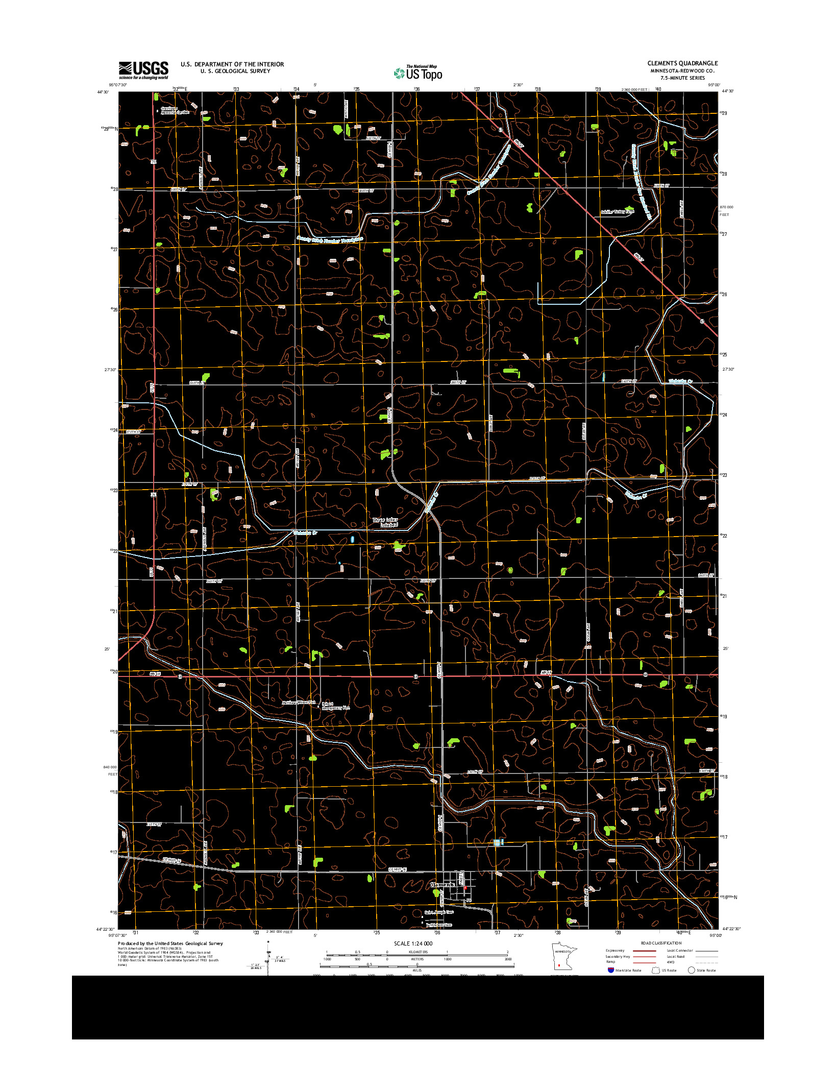 USGS US TOPO 7.5-MINUTE MAP FOR CLEMENTS, MN 2013